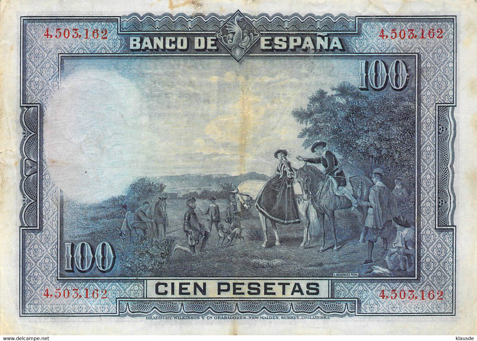 Spanien 100 Pesetas - Felipe II - 1928 VF/F III - 100 Pesetas