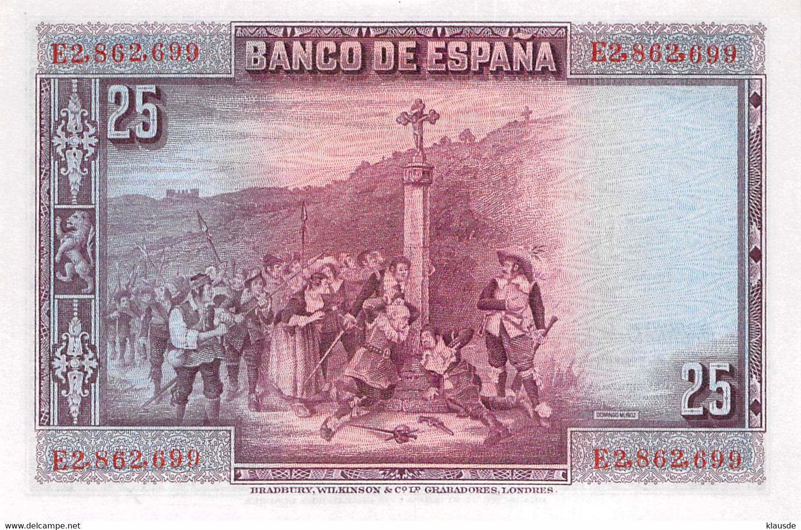 Spanien 25 Pesetas - 1928 UNC - 1-2-5-25 Peseten