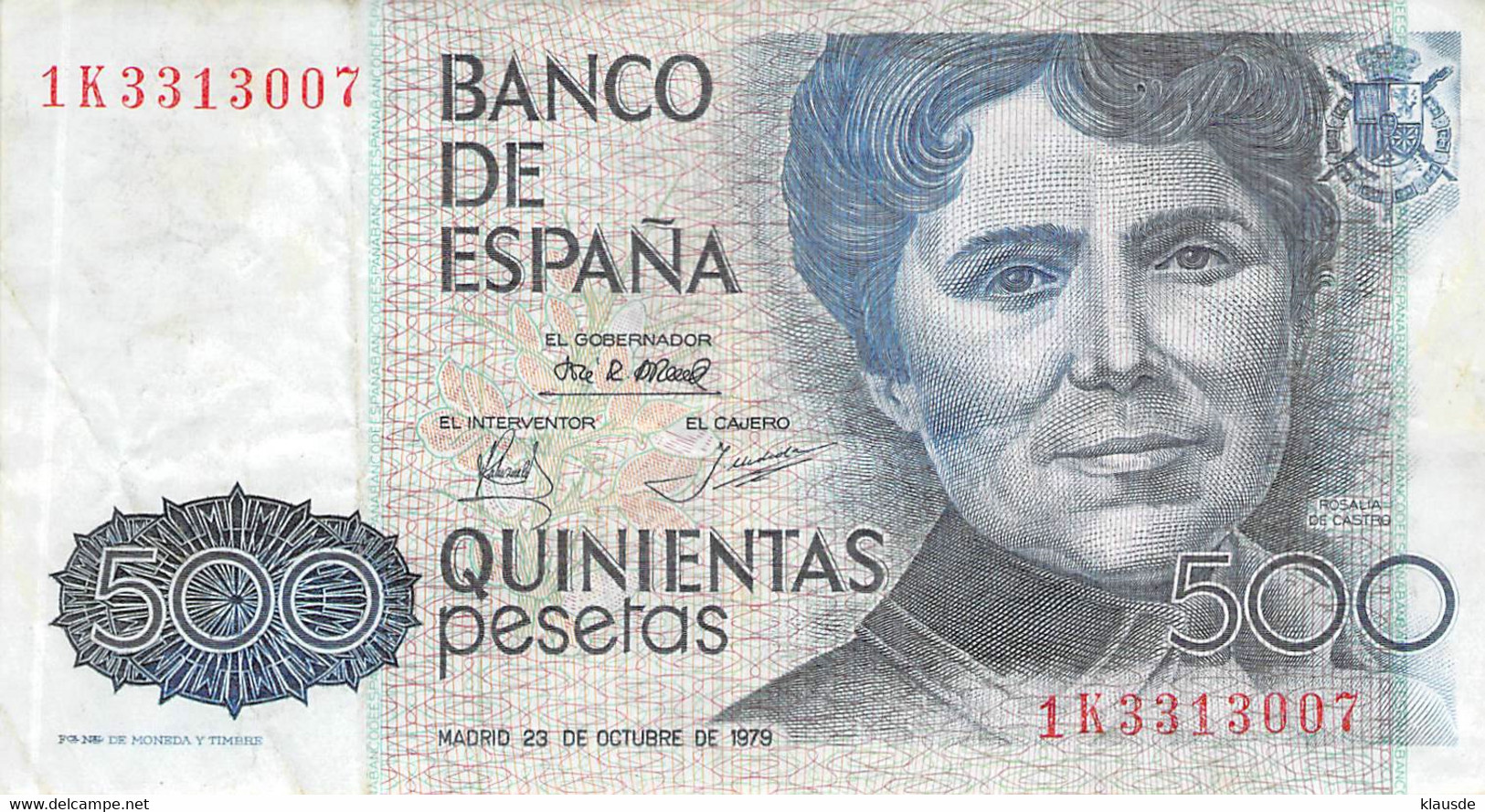 Spanien 500 Pesetas 1979 VF/F III - [ 4] 1975-… : Juan Carlos I