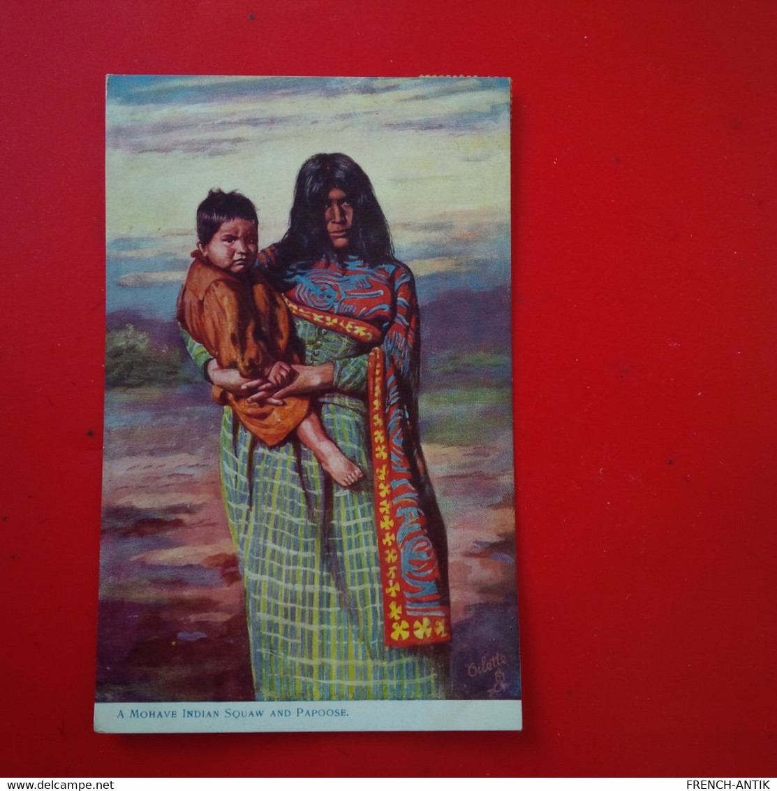 A MOHAVE INDIAN SQUAW AND PAPOOSE - Indiaans (Noord-Amerikaans)