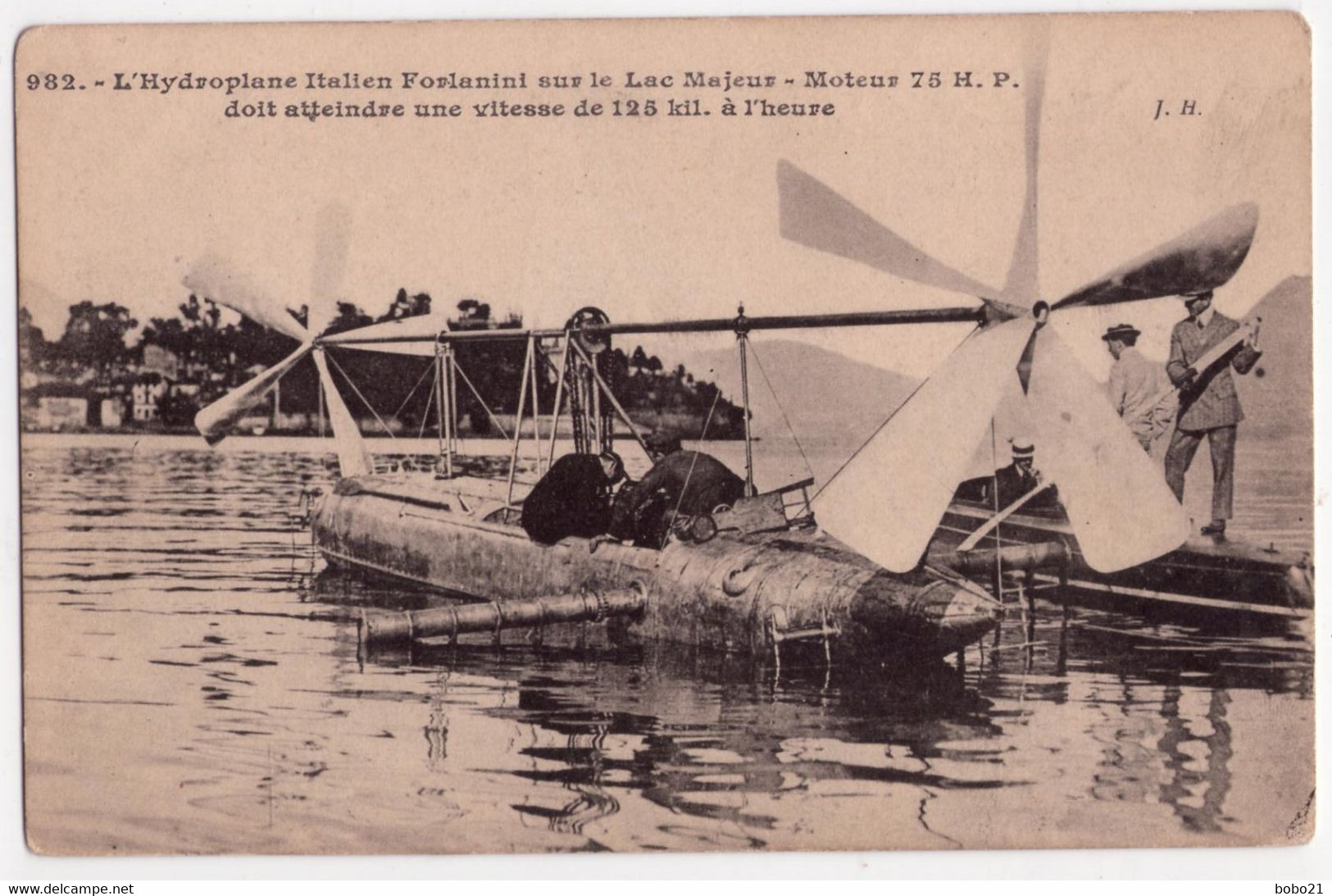 8411 - L'Hydroplane Italien Forlanini Sur Le Lac Majeur ( Moteur 75 HP ) - Prototype - J.H. N°982 - - Aéroglisseurs