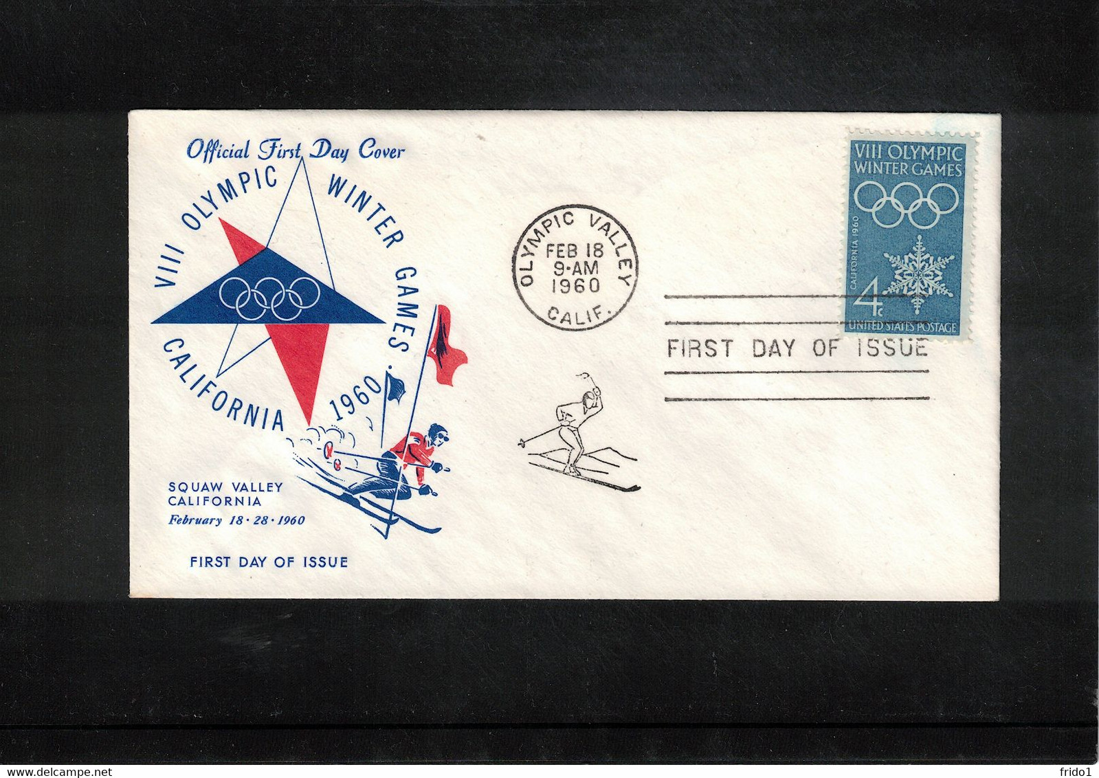 USA 1960 Olympic Games Squaw Valley FDC - Hiver 1960: Squaw Valley