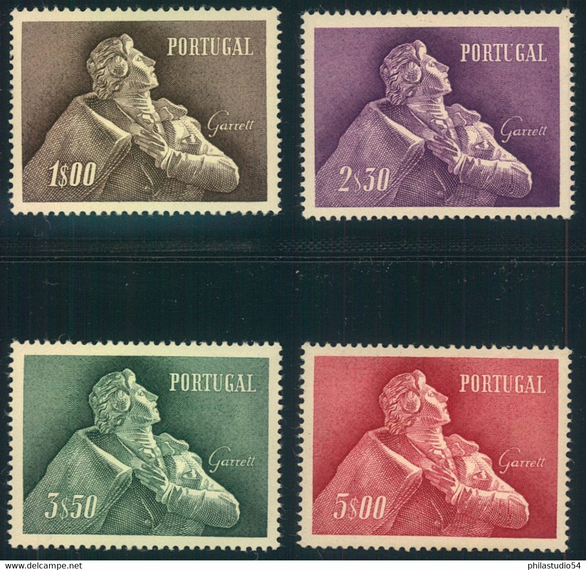 1957, Almeida Garrett, Complete Fine MNH, Afinsa 827/830 - Nuovi