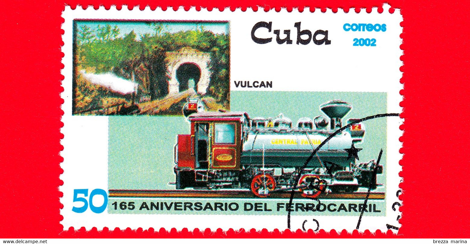 CUBA - Nuovo - 2002 - 165 Anni Delle Ferrovie - Treni - Locomotive A Vapore - Vulcan - 50 - Ungebraucht
