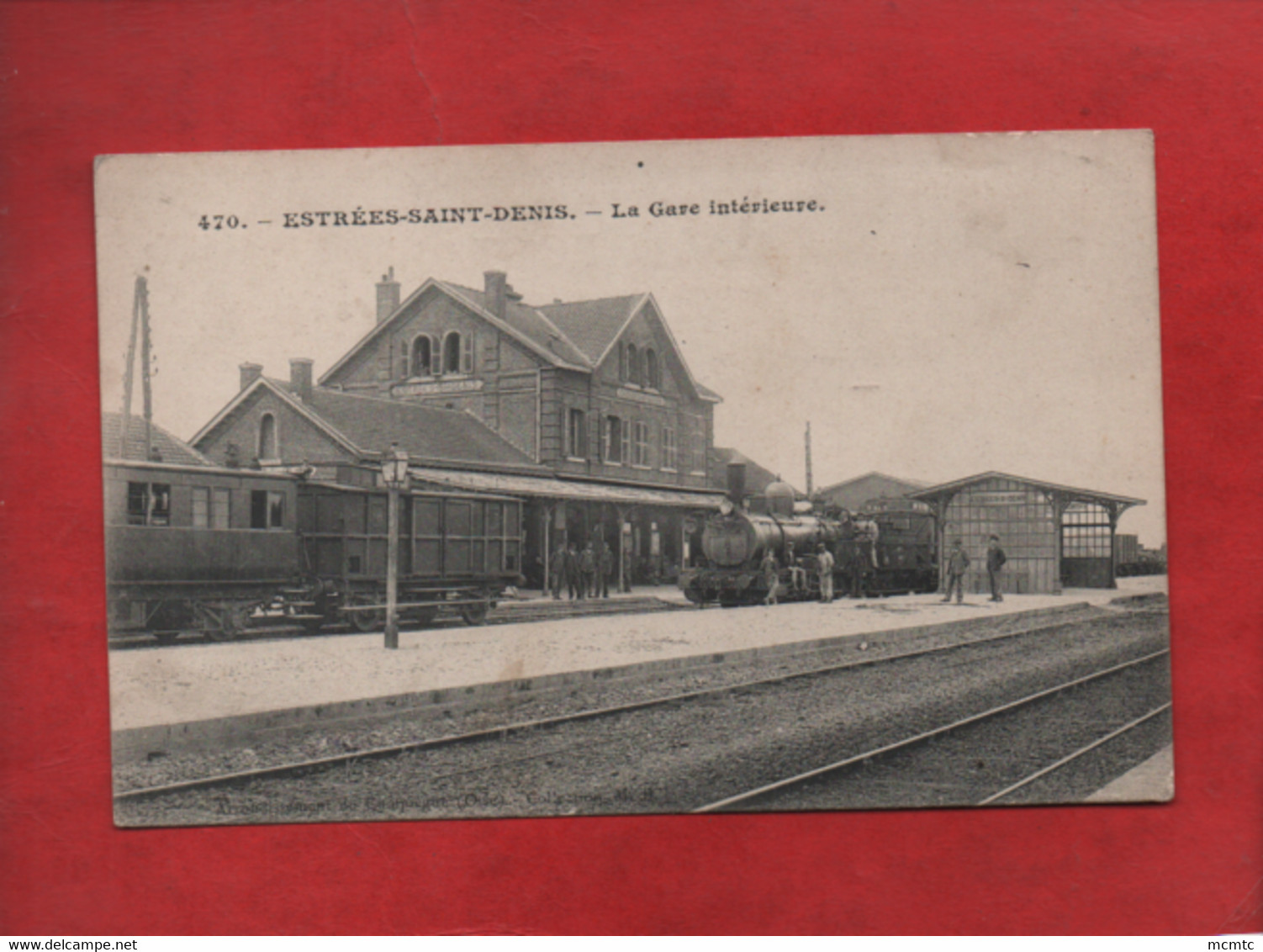 CPA -  Estrées Saint Denis - La Gare Intérieure  (train , Locomotive ) - Estrees Saint Denis