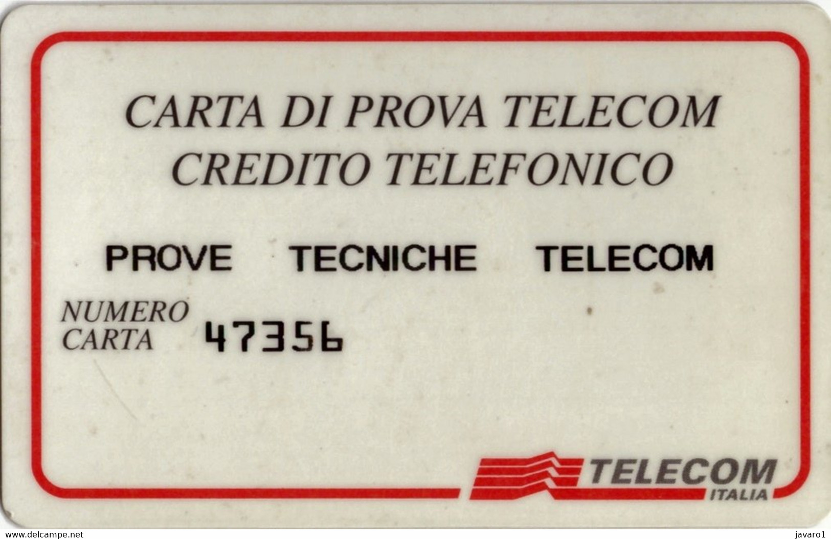 ITALIA : 5380 PROVA TECHNICI TELECOM USED - Tests & Diensten