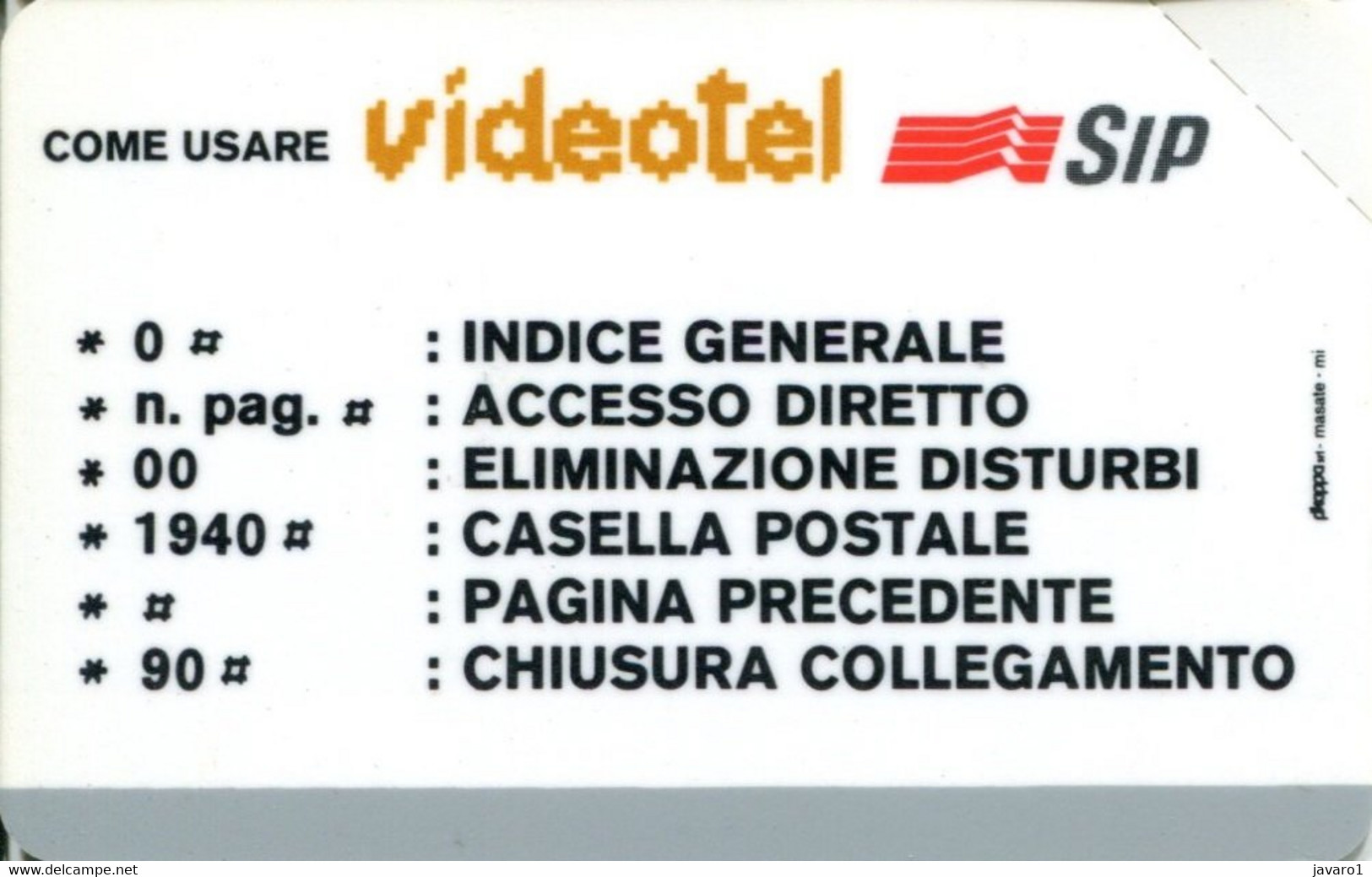 ITALIA : 4009 OMAGGIO VIDEOTEL MINT - Tests & Servicios