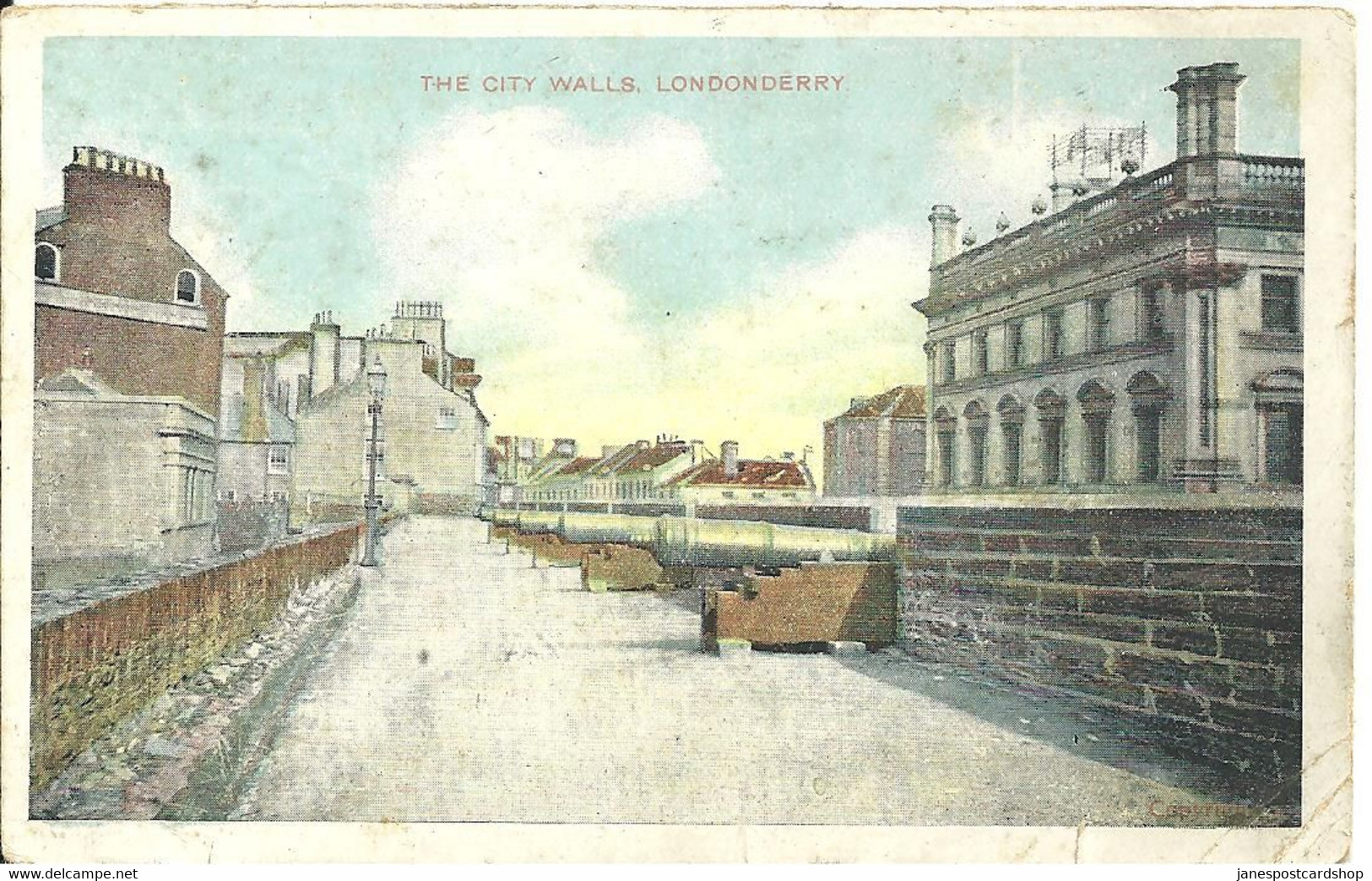 THE CITY WALLS LONDONDERRY - CANNONS - GOOD HIGHCLERE HAMPSHIRE POSTMARK - 1914 - Londonderry