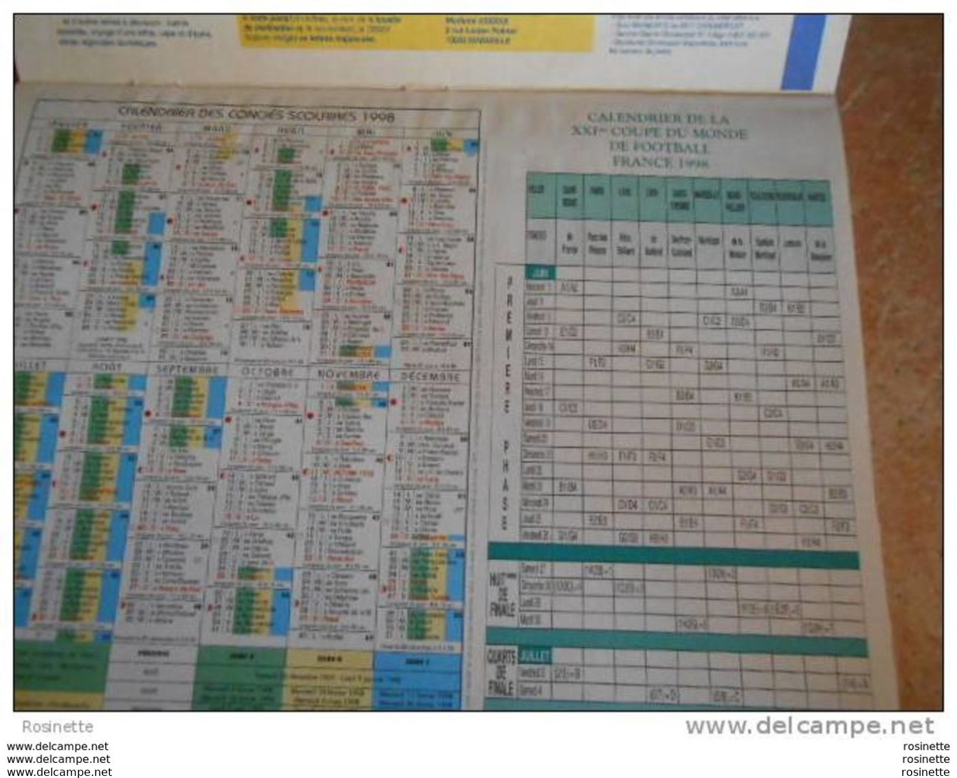 Almanach -la Poste- 1998 - BERGERS ALLEMANDS Verso HUSKY  -a L'intérieur Calendrier Foot France 98  (voir Photos) - Grand Format : 1991-00