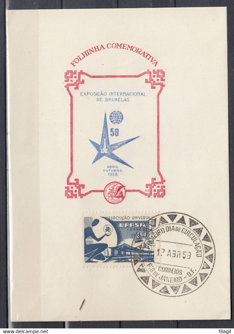 Kaart Van Folhinha Comemorativa Exposicao International De Bruxelles 1958 - Briefe U. Dokumente