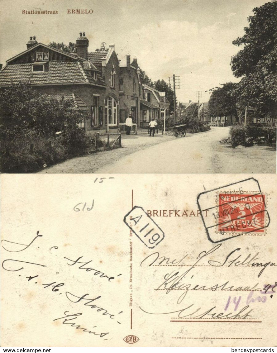 Nederland, ERMELO, Stationsstraat (1926) Ansichtkaart - Ermelo