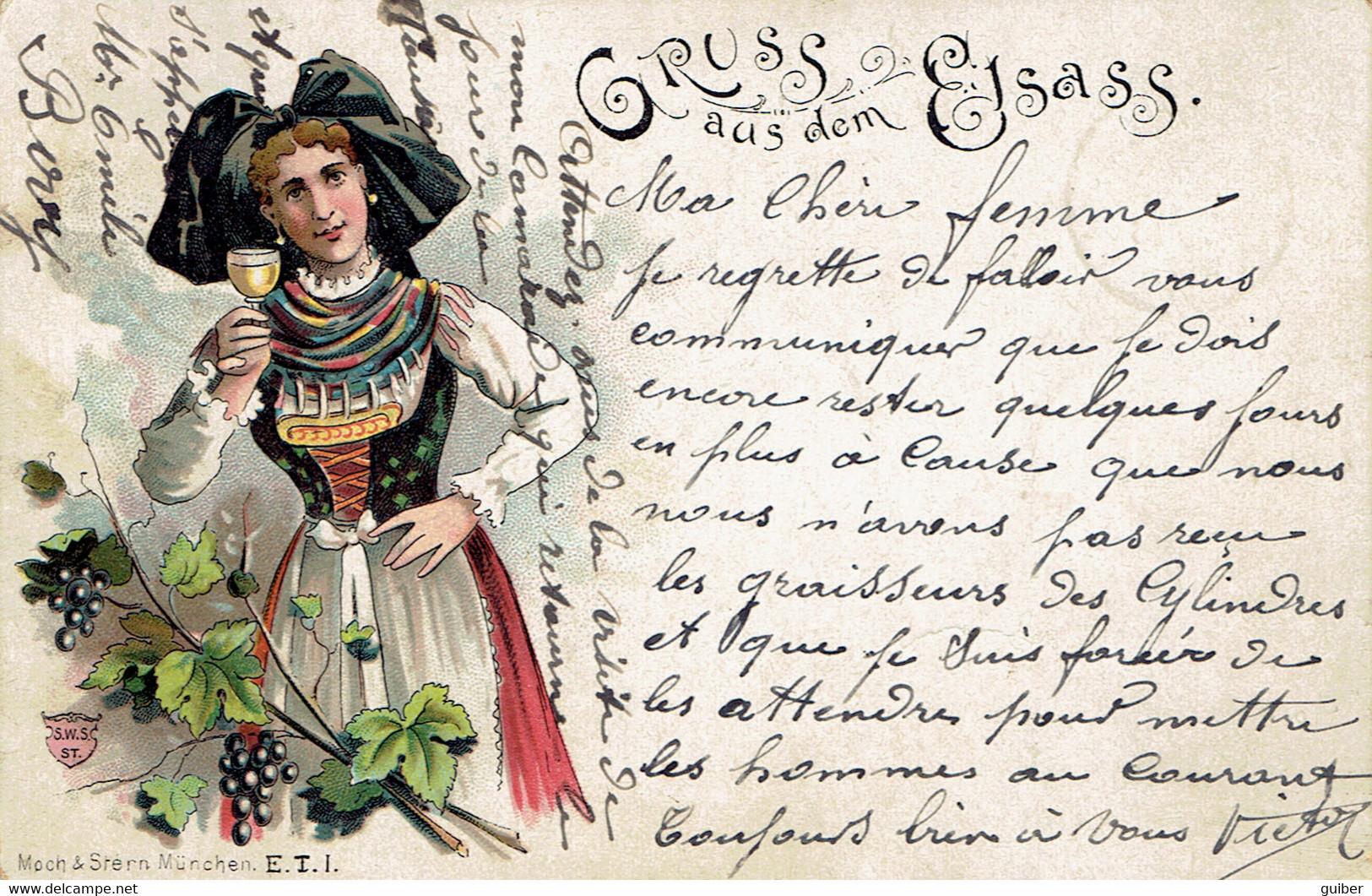 Gruss Aus Dem Elsass Precurseur Postée De Merzweiler 1897 - Other & Unclassified