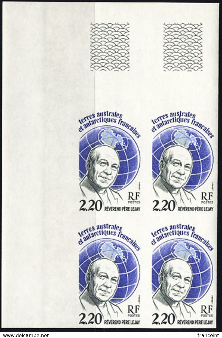 F.S.A.T. (1988) Rev. Lejay. Corner Imperforate Block Of 4. Scott No 134, Yvert No 133. - Imperforates, Proofs & Errors