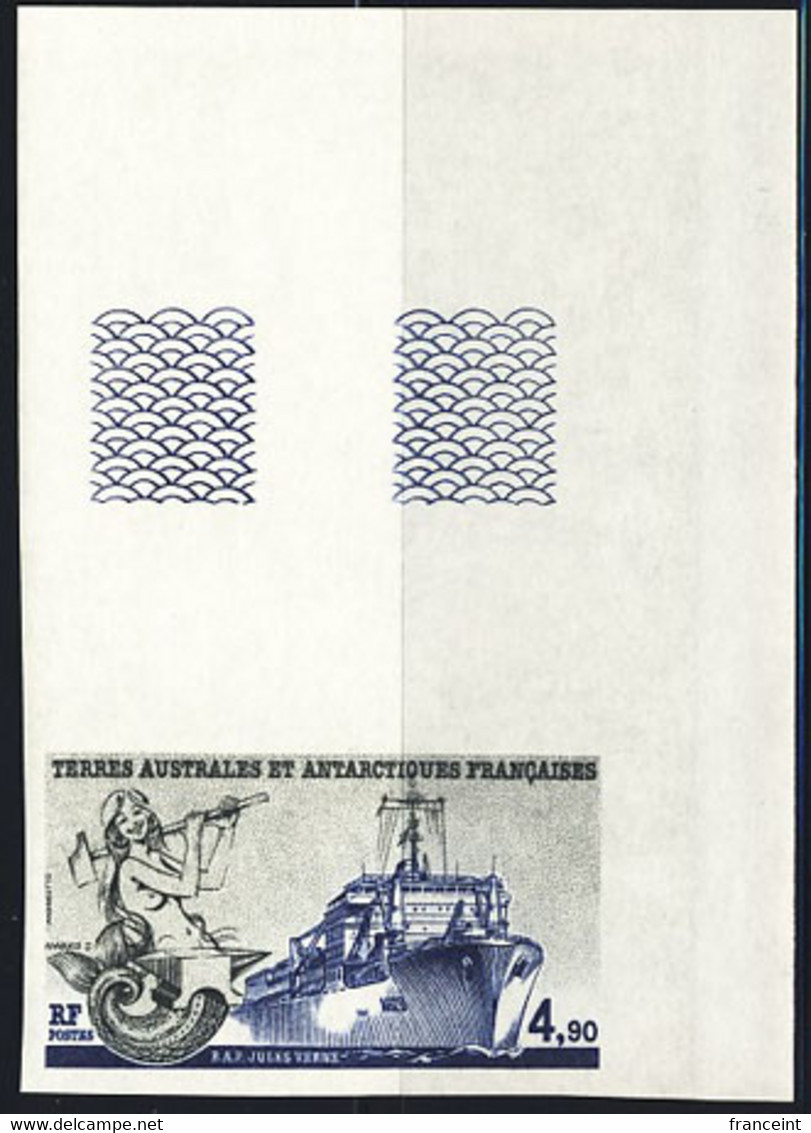 F.S.A.T. (1988) B.A.P. "Jules Verne. Mermaid. Corner Imperforate. Scott No 137, Yvert No 136. - Imperforates, Proofs & Errors