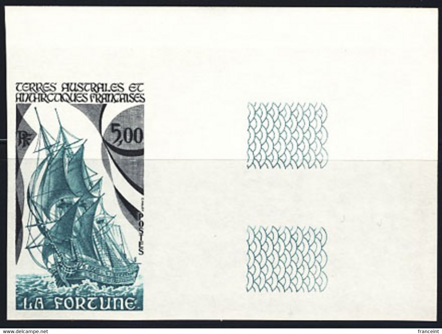 F.S.A.T. (1988) Ship "La Fortune". Corner Imperforate. Scott No 138, Yvert No 137. - Imperforates, Proofs & Errors