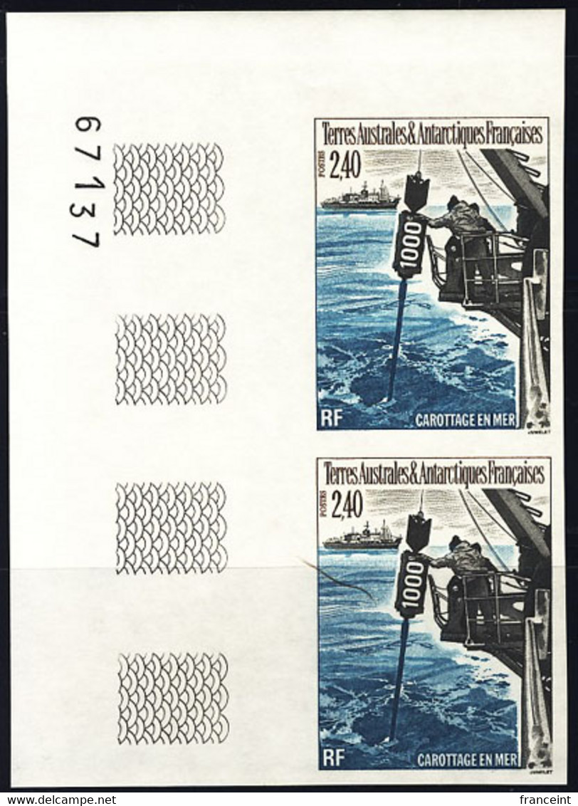 F.S.A.T. (1995) Deep Water Sampling. Corner Imperforate Pair. Scott No 196, Yvert No 187. - Imperforates, Proofs & Errors