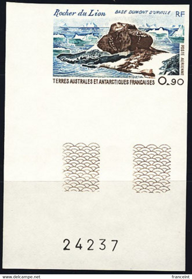 F.S.A.T. (1979) Lion Rock. Corner Imperforate. Scott No C57, Yvert No PA57. - Imperforates, Proofs & Errors