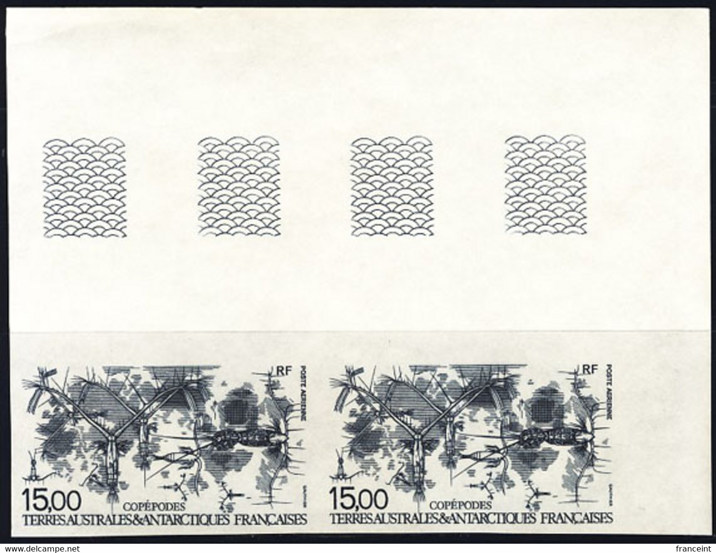 F.S.A.T. (1994) Krill. Imperforate Corner Pair. Scott No C128, Yvert No PA129. - Imperforates, Proofs & Errors