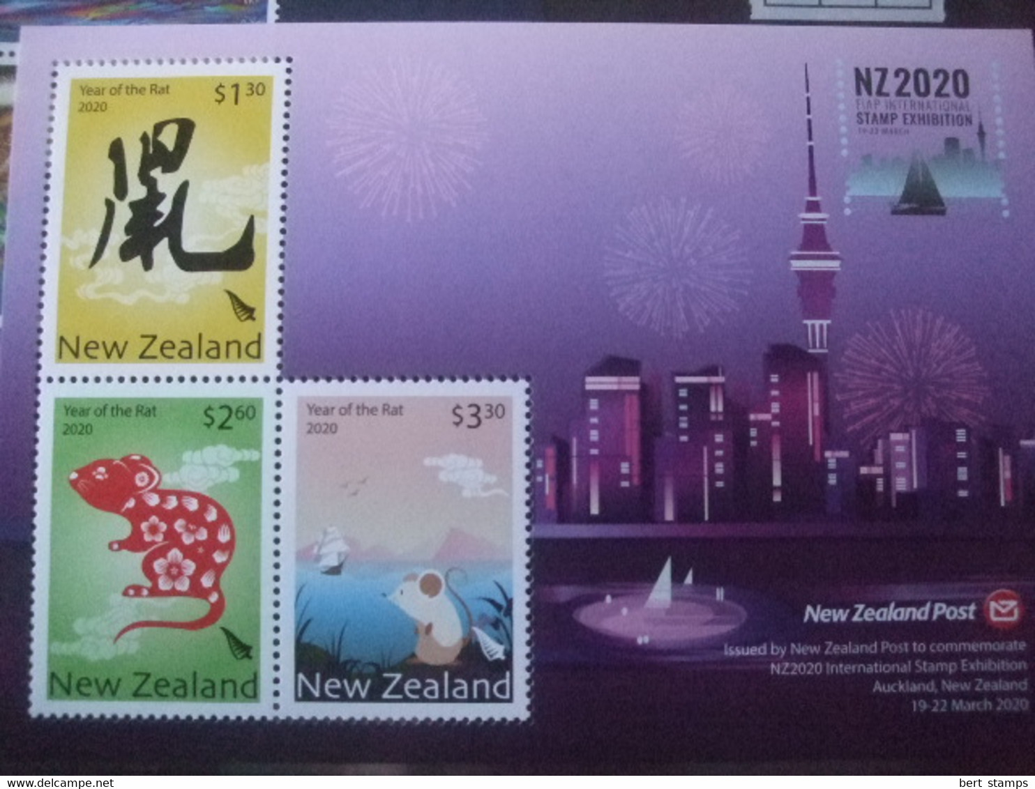 New Zealand 2020 MNH Sheet Stamp Exhibition Year Of The Rat. - Neufs