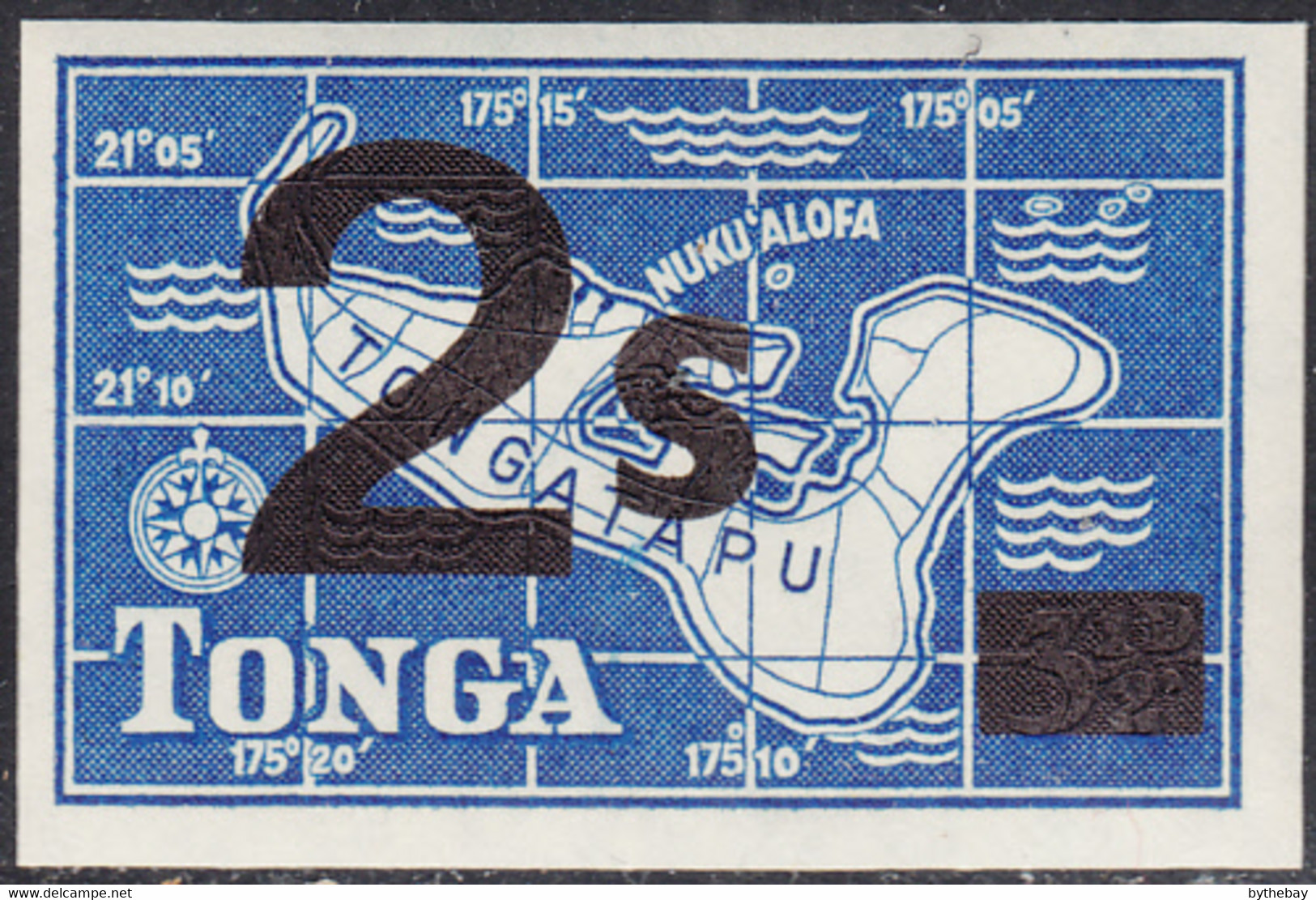 Tonga 1968 MH Sc #219 2s On 3 1/2p Map Of Tongatapu Die Cut - Tonga (...-1970)