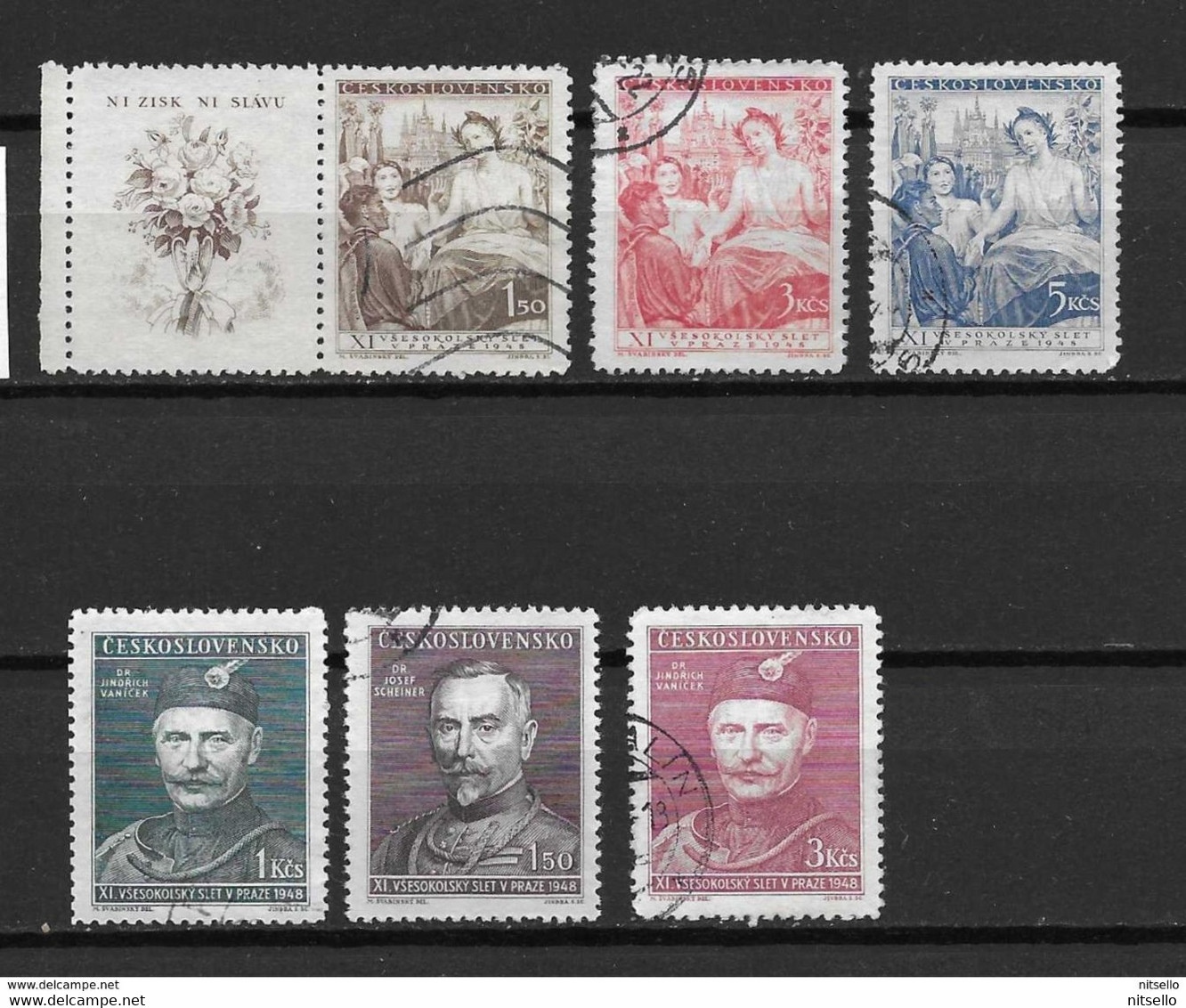 LOTE 2186 /// CHECOSLOVAQUIA 1948 YVERT Nº: 460/464 + 466    ¡¡¡ OFERTA - LIQUIDATION - JE LIQUIDE !!! - Used Stamps