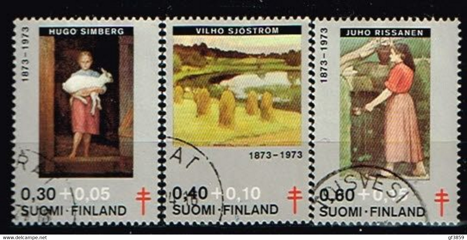 FINLANDE/Oblitérés/Used/1973 - Artistes- Peintres  / YVT N°694/696  - MI.N°730/732 - Used Stamps