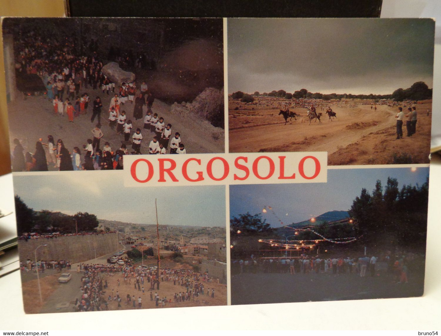 Cartolina Orgosolo Prov Nuoro Vedutine Ferragosto Orgolese In Agosto , Processione, Corsa Di Cavalli - Nuoro