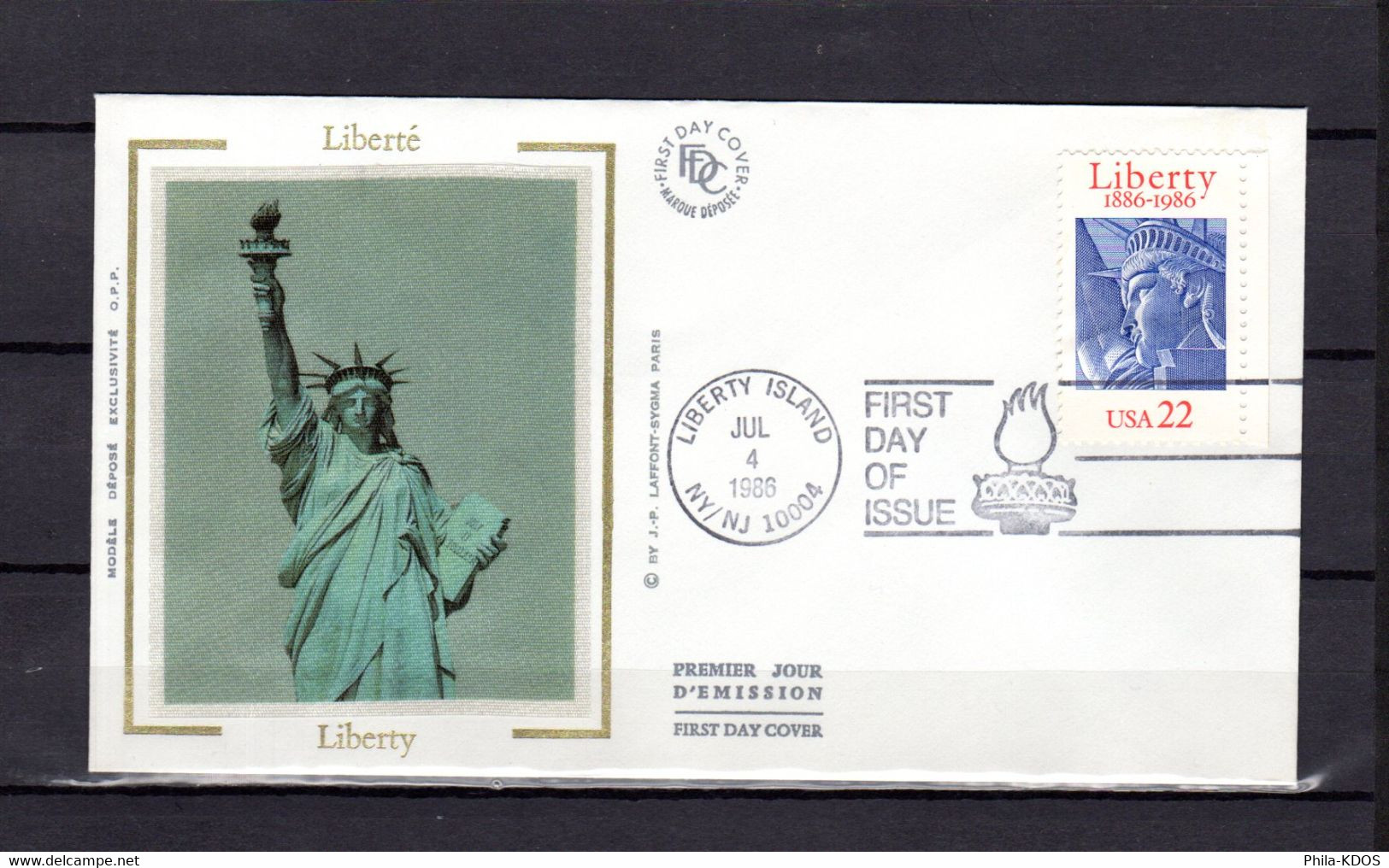 &#128509" 100 ANS DE LA STATUE DE LA LIBERTE " Sur Enveloppe 1er Jour Sur Soie De 1986 N° YT USA 1672. Parfait état  FDC - Monumenti