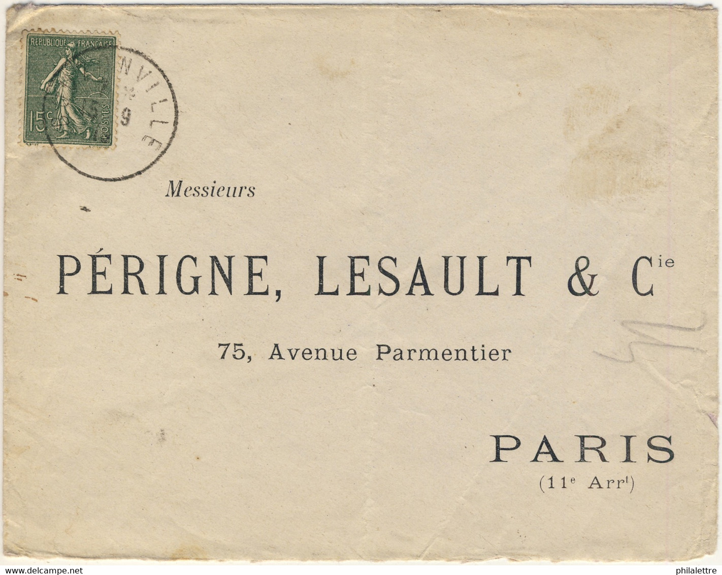 FRANCE / Alsace-Lorraine - 1919 - Yv.130 Obl De " BOUZONVILLE " Sur LSC Pour Paris - 1877-1920: Periodo Semi Moderno