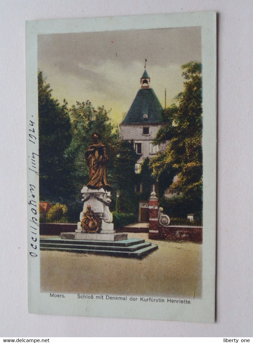 Schloss Mit Denkmal Der Kurfürstin Henriette MOERS ( J.W.B. Nr. 147 ) Anno 1924 ( See/voir Photo ) ! - Moers