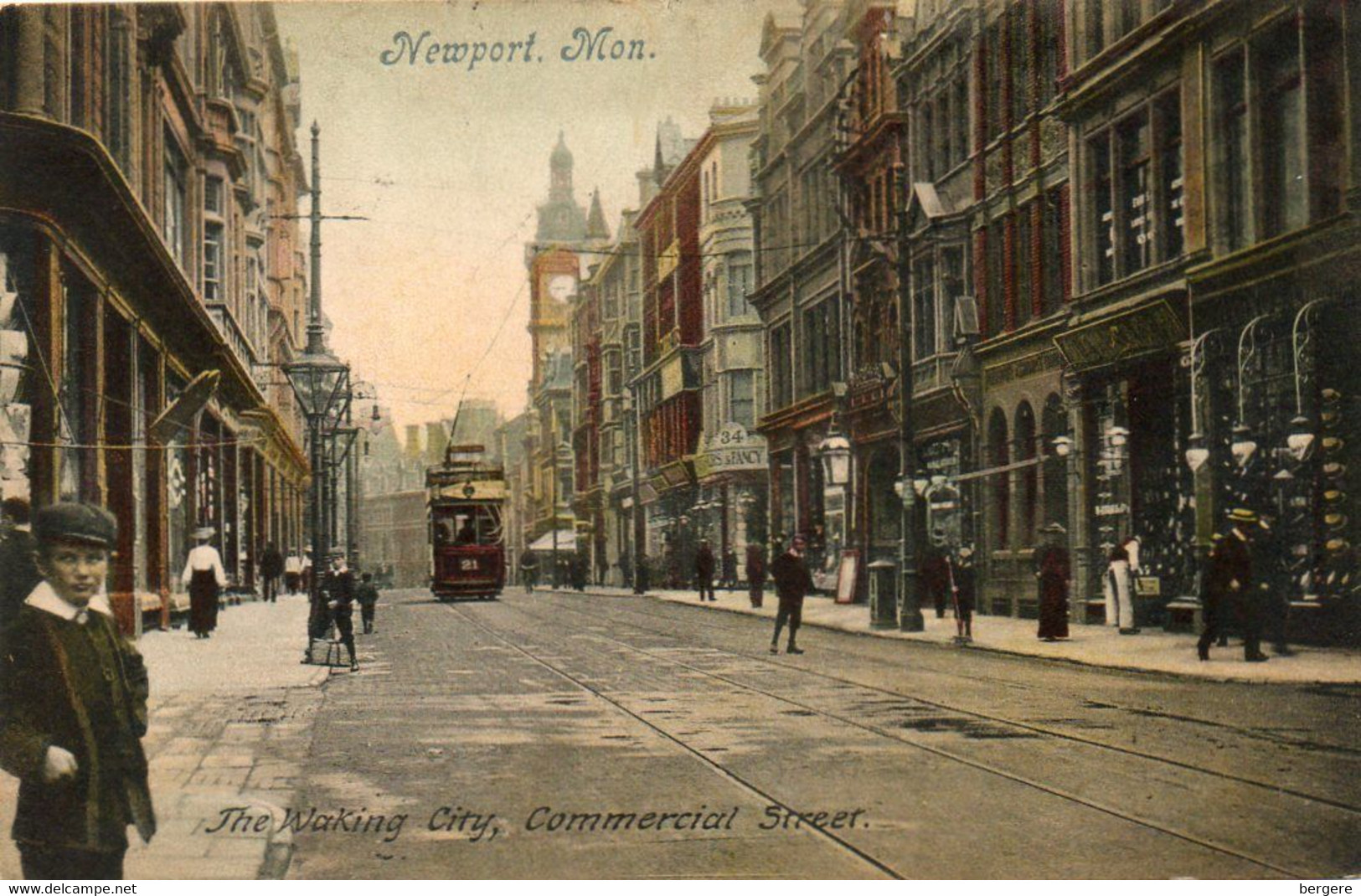 Etats Unis- CPA - NEWPORT - The Waking City - Commercial Street - 1906 - Tramway - Scan Du Verso  - - Newport