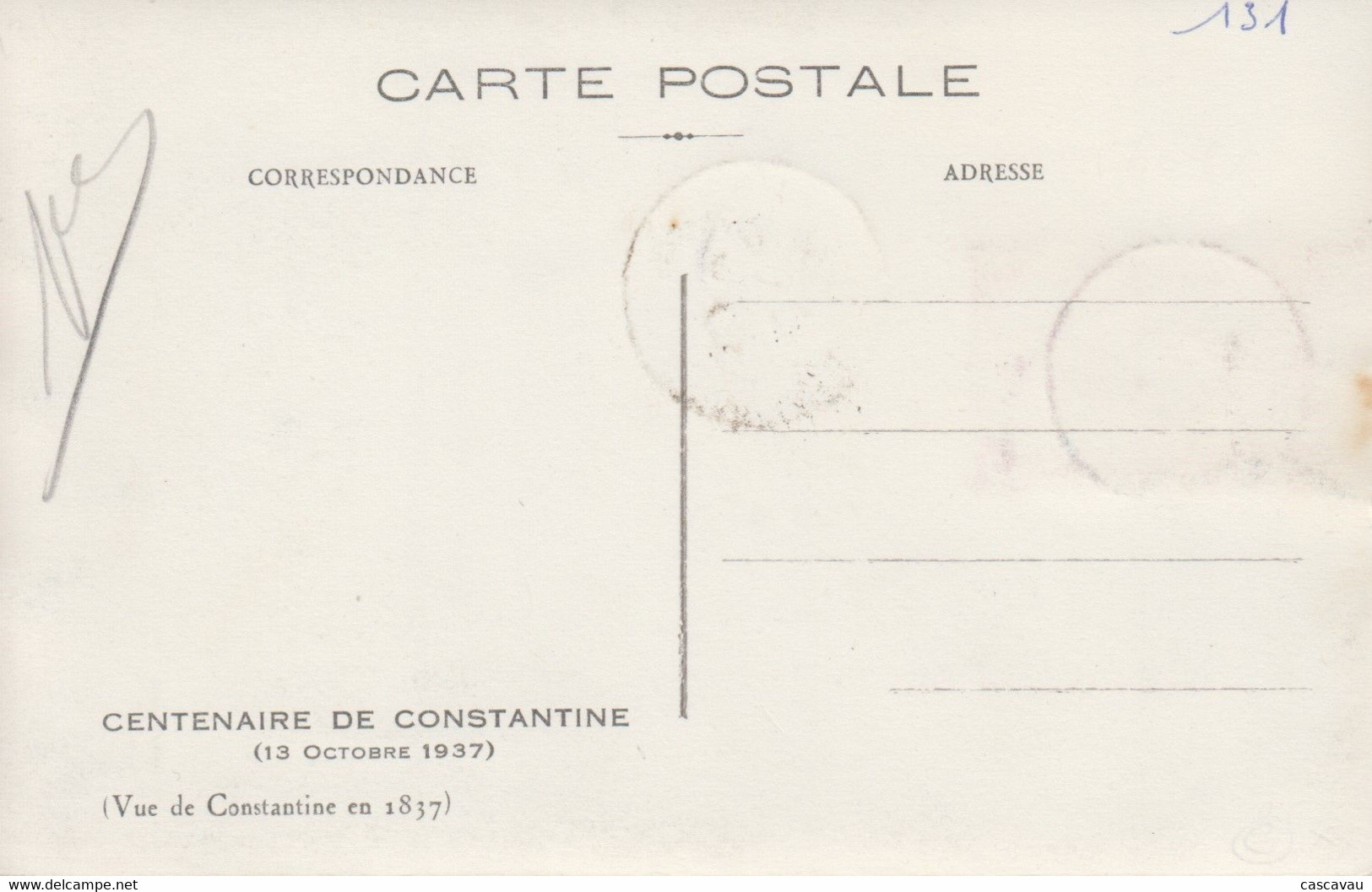Carte   Maximum  1er   Jour    ALGERIE   Centenaire  De   CONSTANTINE   1937 - Maximumkarten
