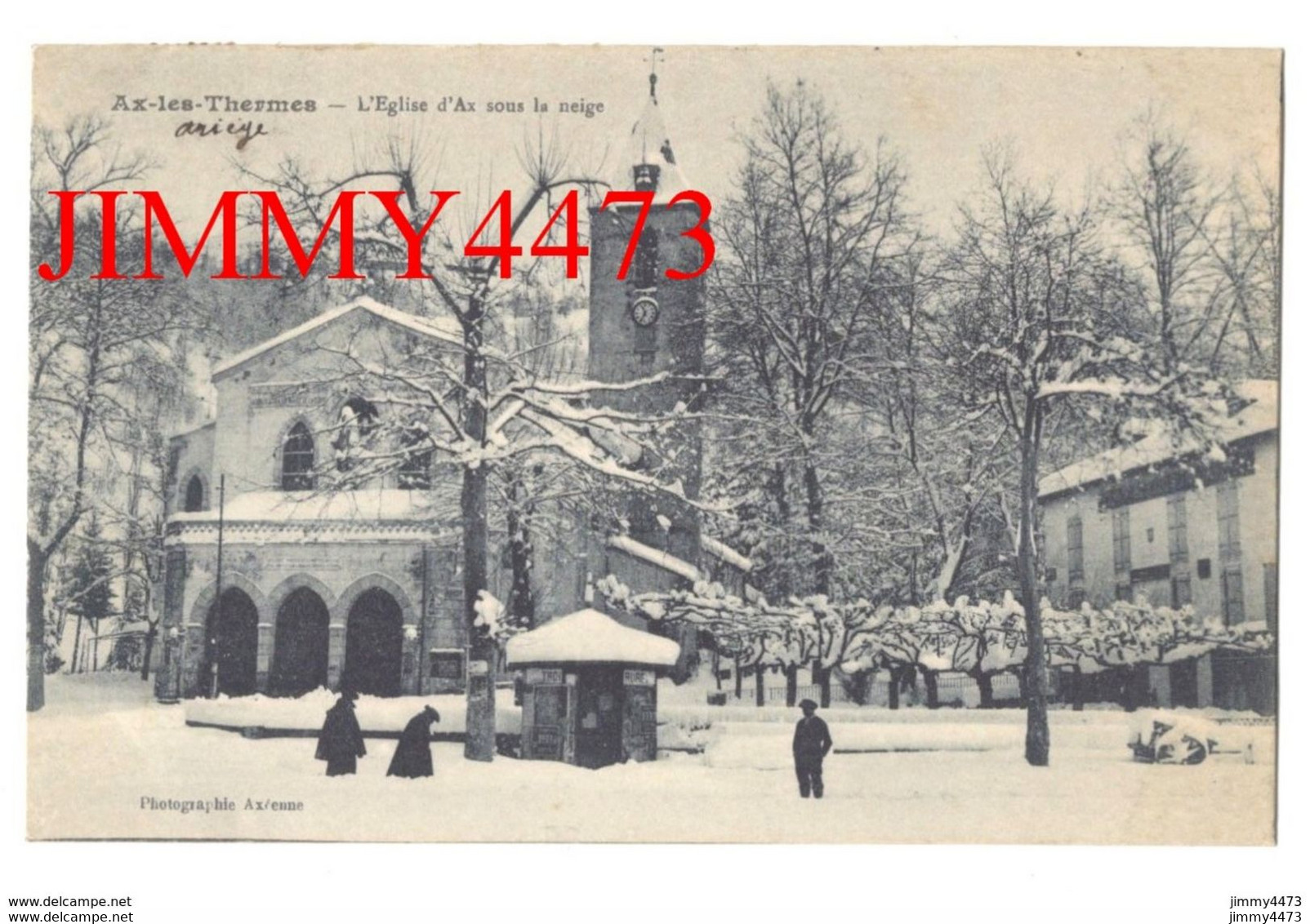 CPA - AX-les-THERMES 09 Ariège - L' Eglise D'Ax Sous La Neige - Photographie Axéenne - Ax Les Thermes