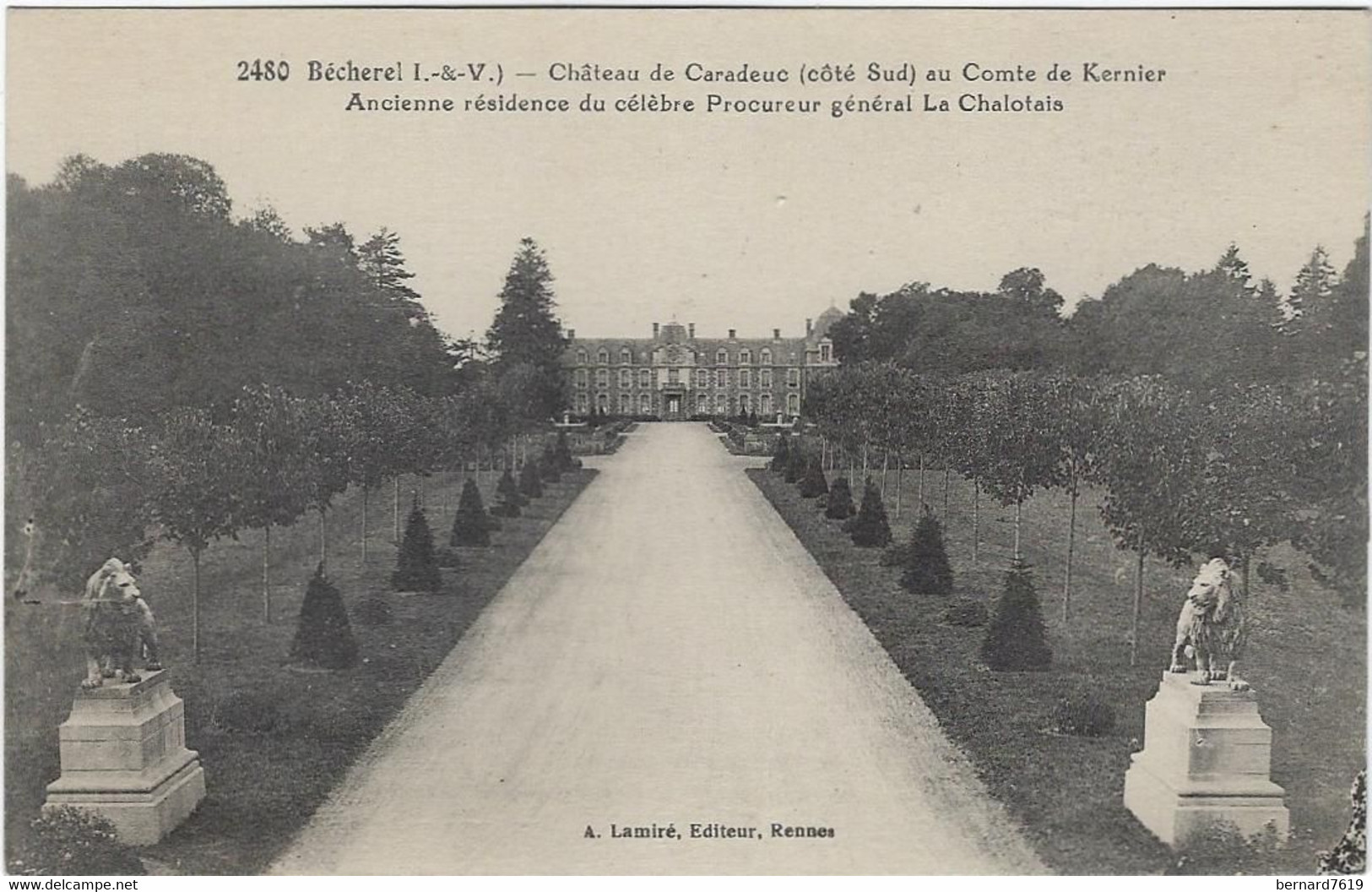 35 Becherel   -  Chateau  De  Caradeuc Cote Sud Au Comte De  Kernier - Bécherel