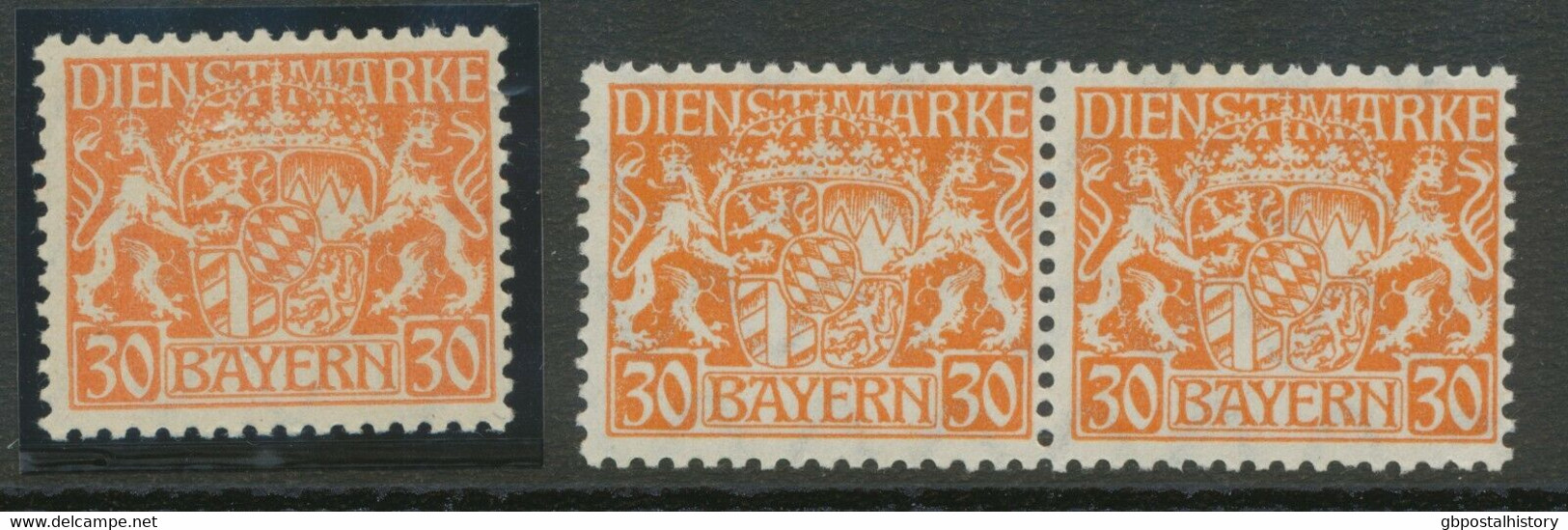 BAYERN 1916/19, Postfrische Schöne Kab.-Dienstmarken-Sammlung Bayerisches Wappen - Colecciones