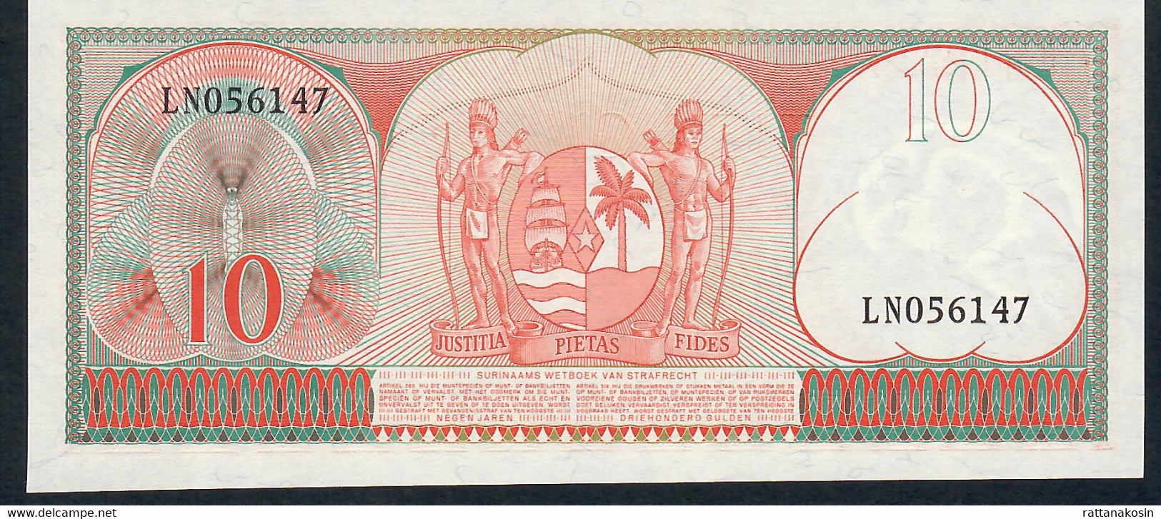 SURINAM     P121  10   GULDEN   1963    UNC. - Surinam