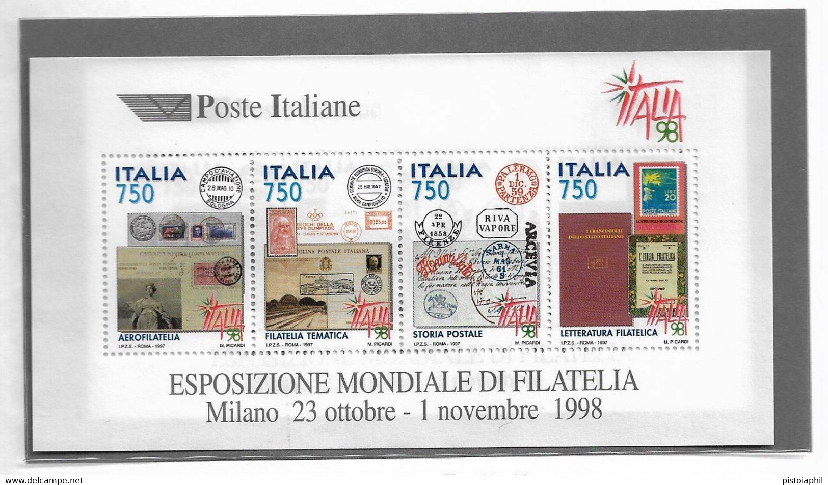 ESPOSIZIONE MONDIALE DI FILATELIA ITALIA '98, 1997 Folgietto MNH** - 1991-00:  Nuovi