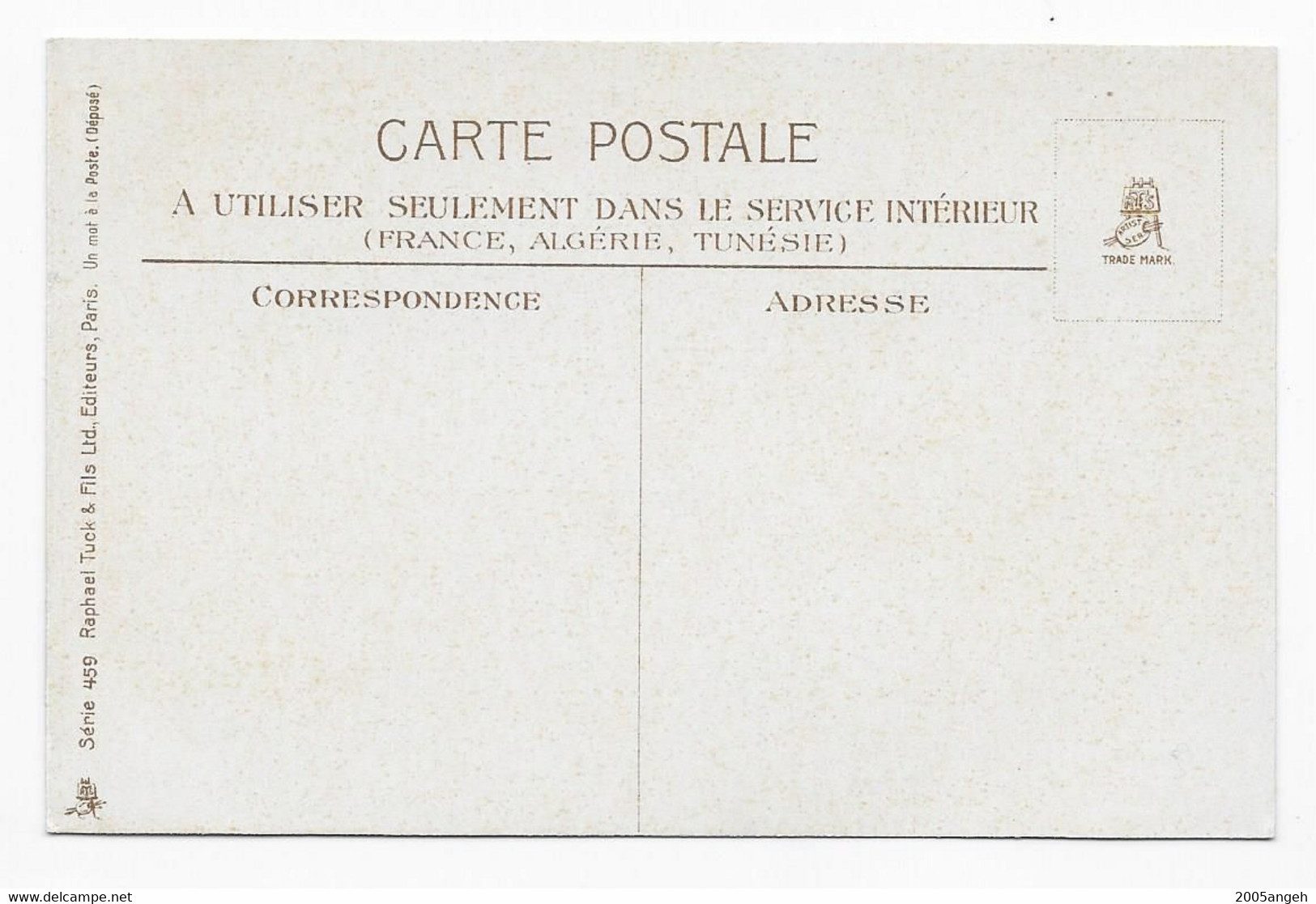 Lot De 5 CPA - FEMMES - Série 459 Raphael TucK & Fils LTD, Editeurs, Paris. Un à La Poste. (Déposé). Cartes Postales - 1900-1949