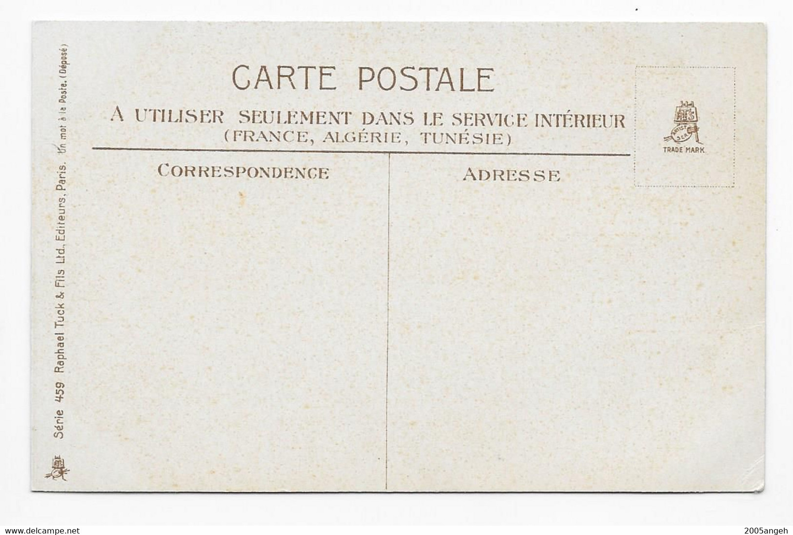 Lot de 5 CPA - FEMMES - Série 459 Raphael TucK & Fils LTD, Editeurs, Paris. un à la Poste. (Déposé). Cartes postales