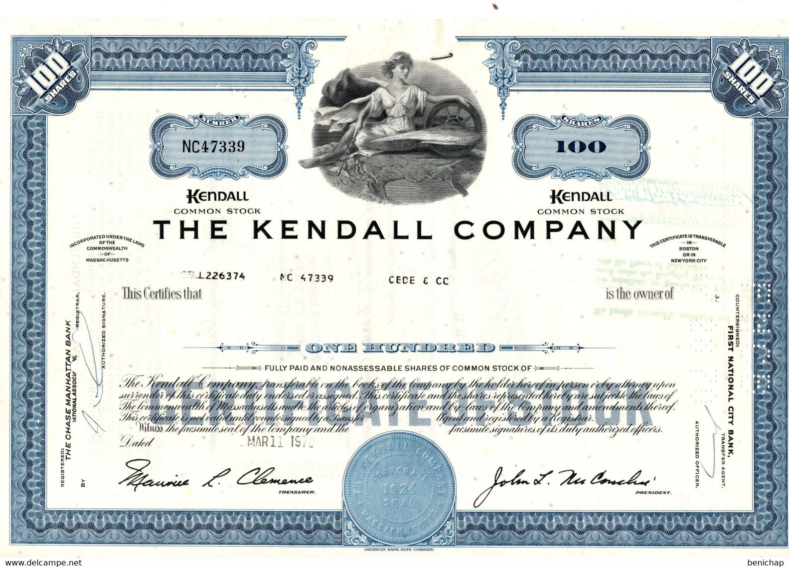 Kendall Company (Maintenant Colgate-Palmolive Company) -  Henry P. Kendall - 1970 - Industrie