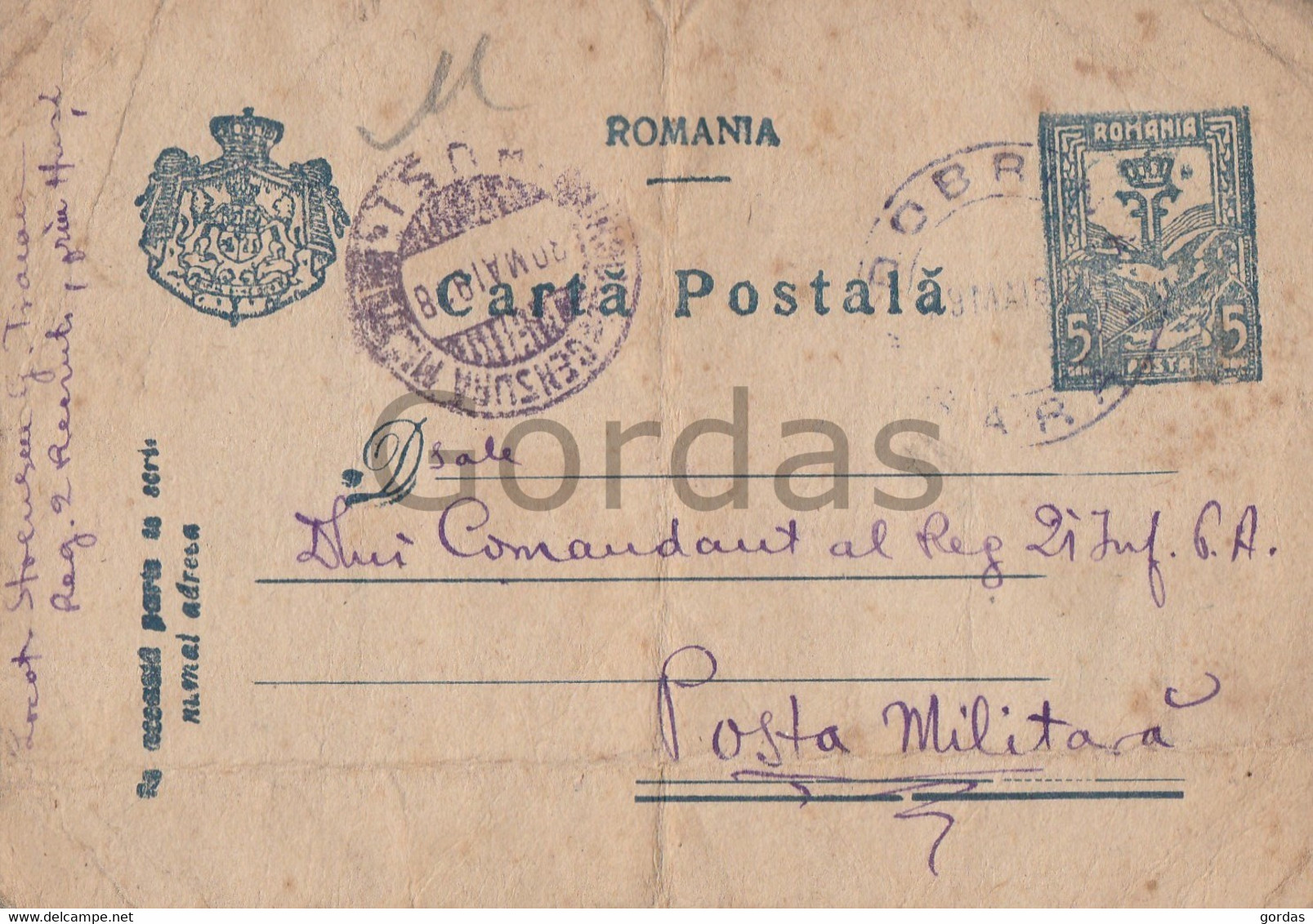 Romania - WW1 - Posta Militara - Military Post - Stationery - 1918 - 1ste Wereldoorlog (Brieven)