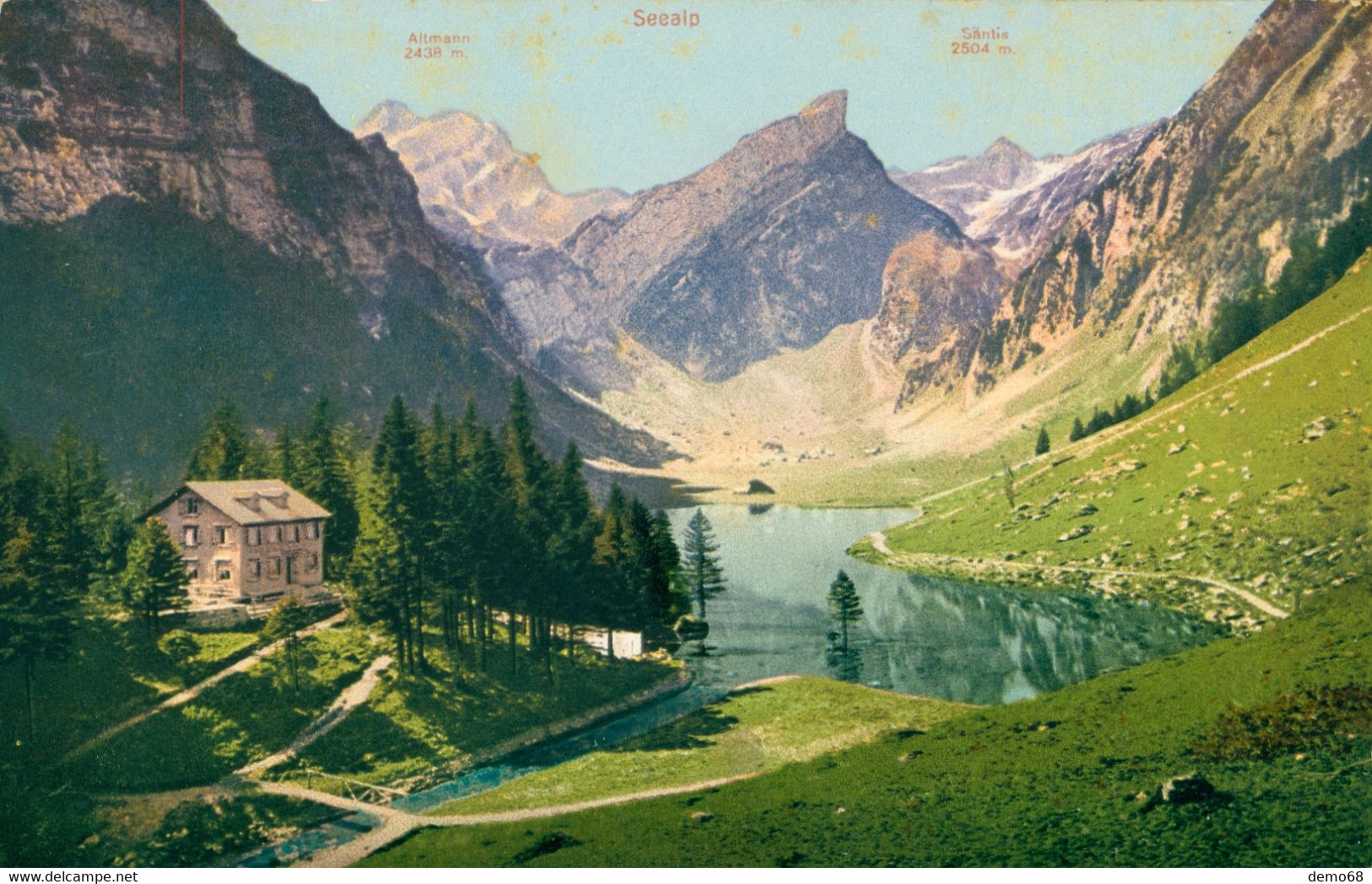 Seealpsee Seealp Säntis Altmann AL Appenzell Rhodes Intérieurs Suisse Schweiz Svizzera Belle Litho - Appenzell