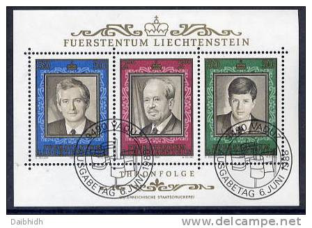 LIECHTENSTEIN 1988 50th Anniversary Of Regency Block Used   Michel Block 13 - Used Stamps