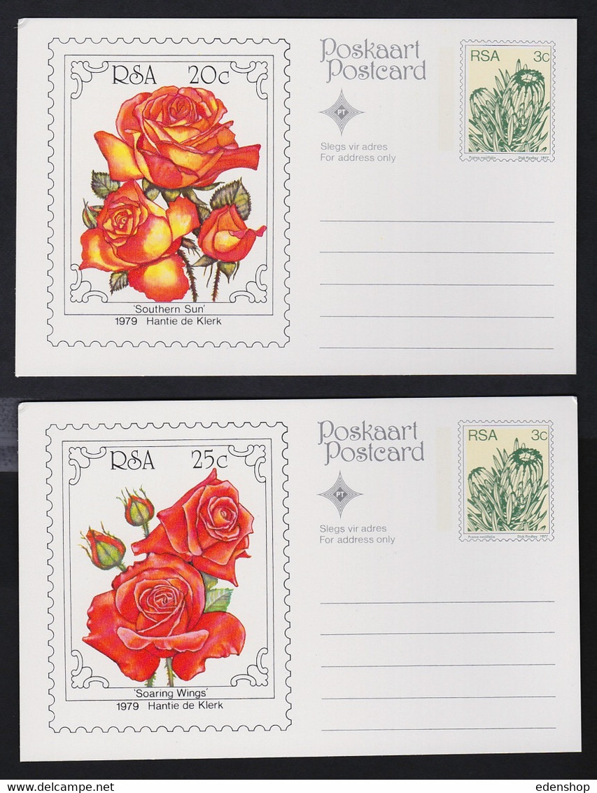 1979 South Africa RSA Set Of 5 Postcards Rose Flowers With 3c Protea Stamp - Autres & Non Classés
