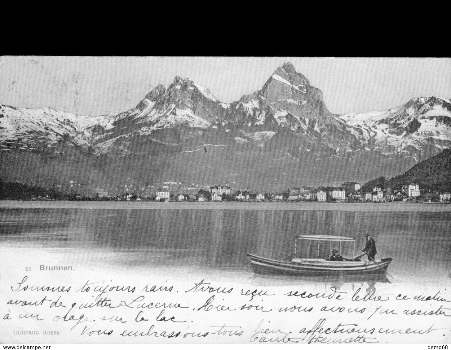 Brunnen Lac Barque Vue Des Alpes Suisse Schweiz Svizzera SZ Schwyz Carte Précurseur 1904 - Sonstige & Ohne Zuordnung