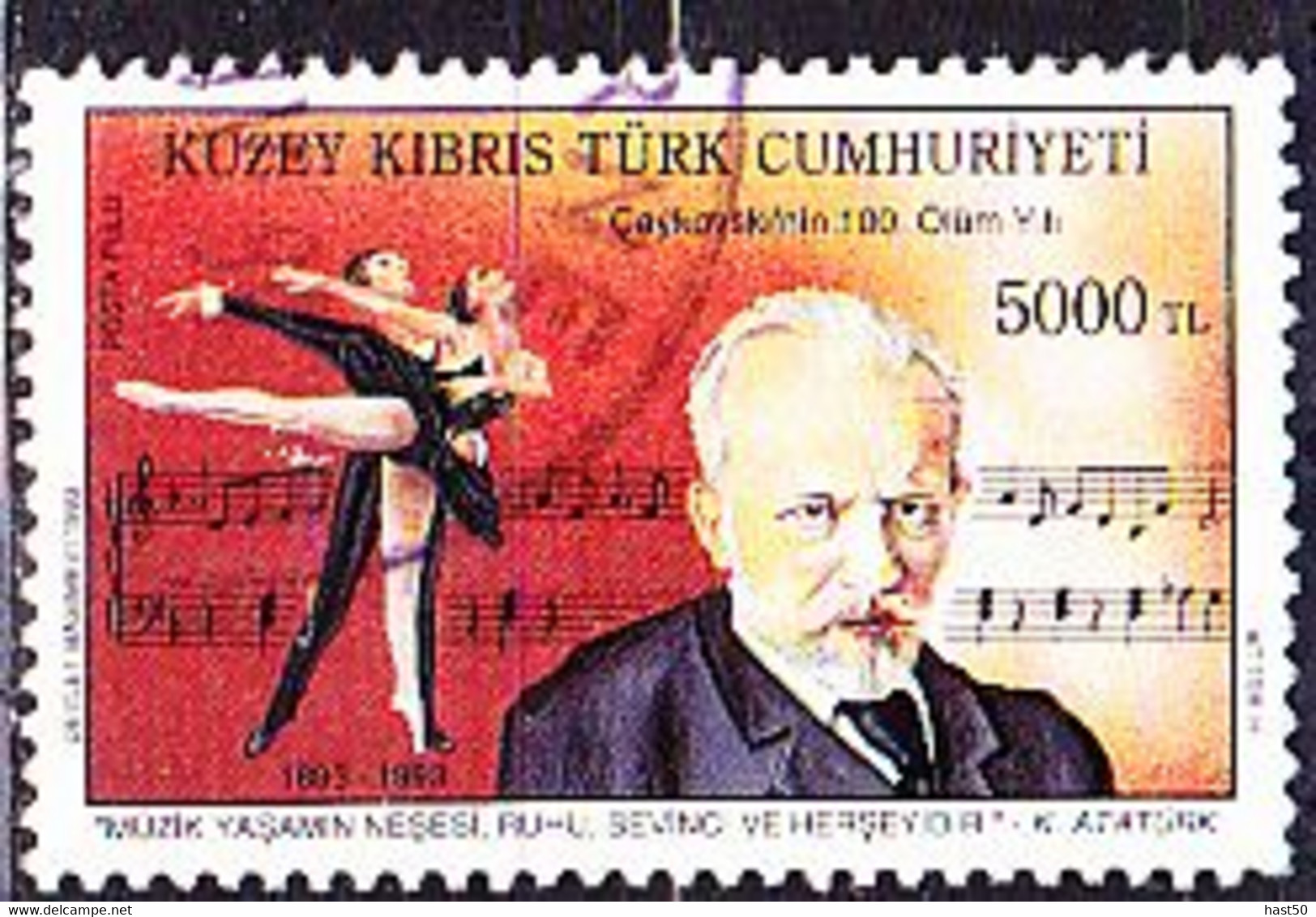 TürkischZypern Turkish Cyprus Turque De Chypre - 100. Todestag Tschaikowsky (MiNr: 369) 1993 - Gest Used Obl - Used Stamps