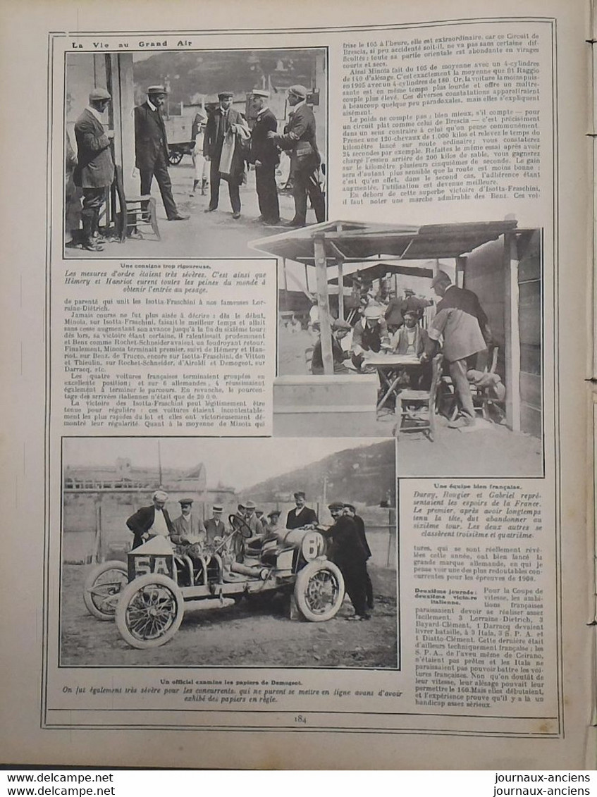 1907 LE MEETING DE BRESCIA - LA COUPE FLORIO - MINOÏA - CAGNO - FOURNIER - DEMOGEOT - AIROLDI - HÉMERY - Sin Clasificación