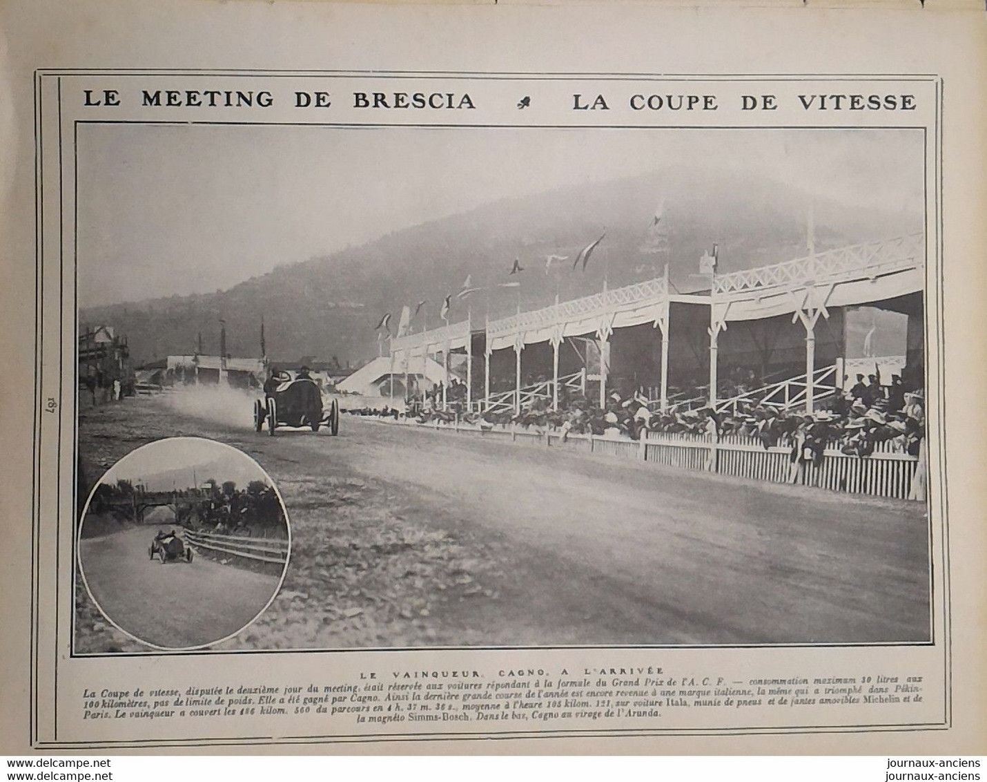 1907 LE MEETING DE BRESCIA - LA COUPE FLORIO - MINOÏA - CAGNO - FOURNIER - DEMOGEOT - AIROLDI - HÉMERY