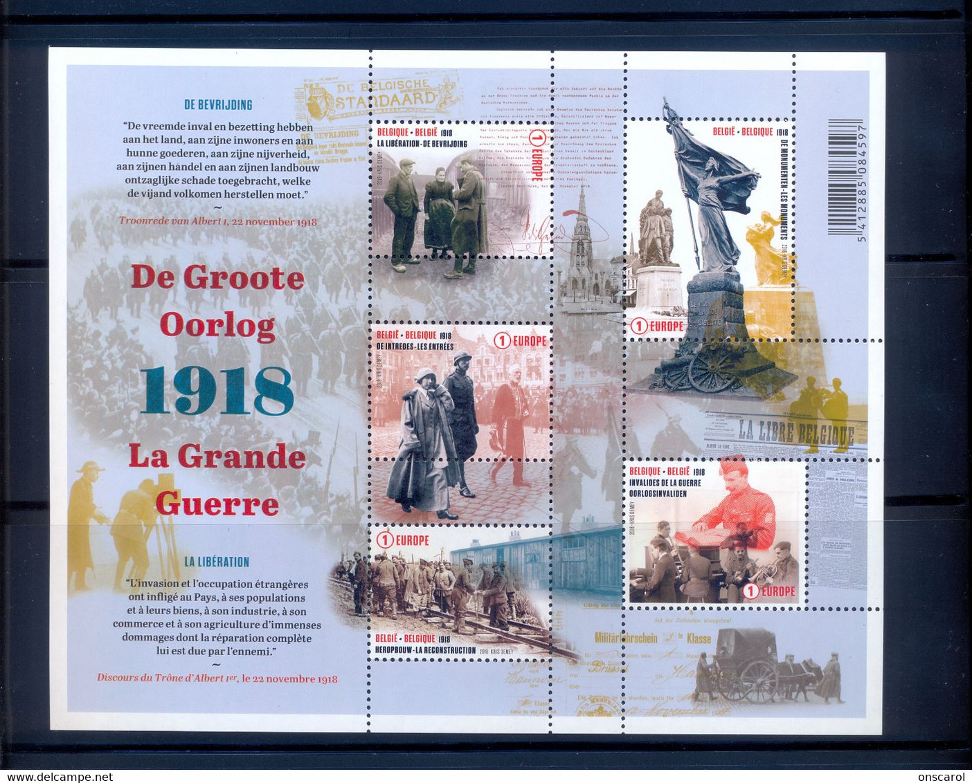 BL268 Postgaaf MNH ** Prachtig  De Grote Oorlog - 1961-2001