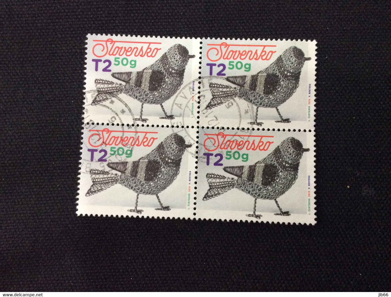 Slovaquie 2019 PAQUES YT 759  Bloc De 4 Oblitéré Oiseau En Fer Blanc Ferblanterie Traditionnelle - Used Stamps